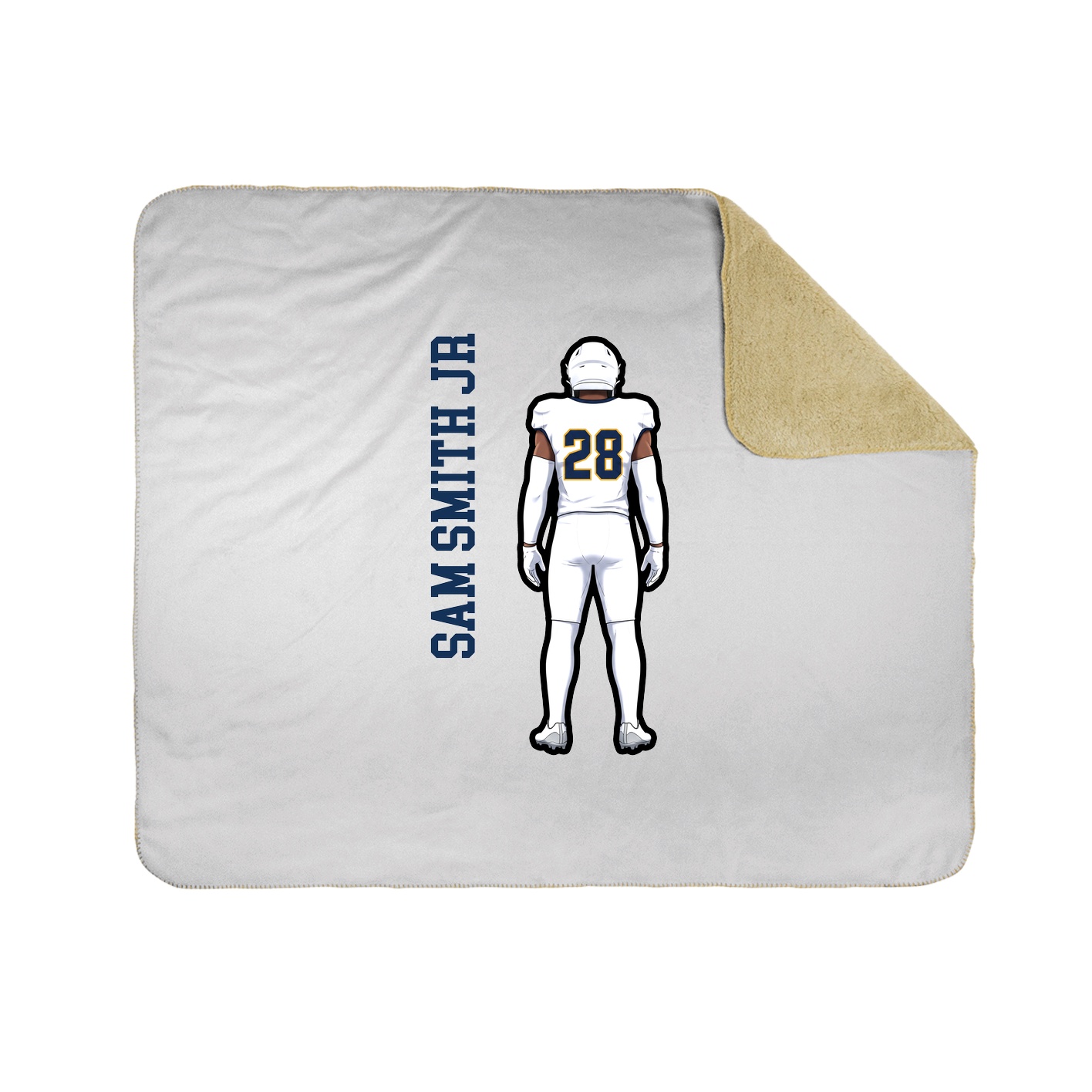 Throw Blanket — Name Vertical in White