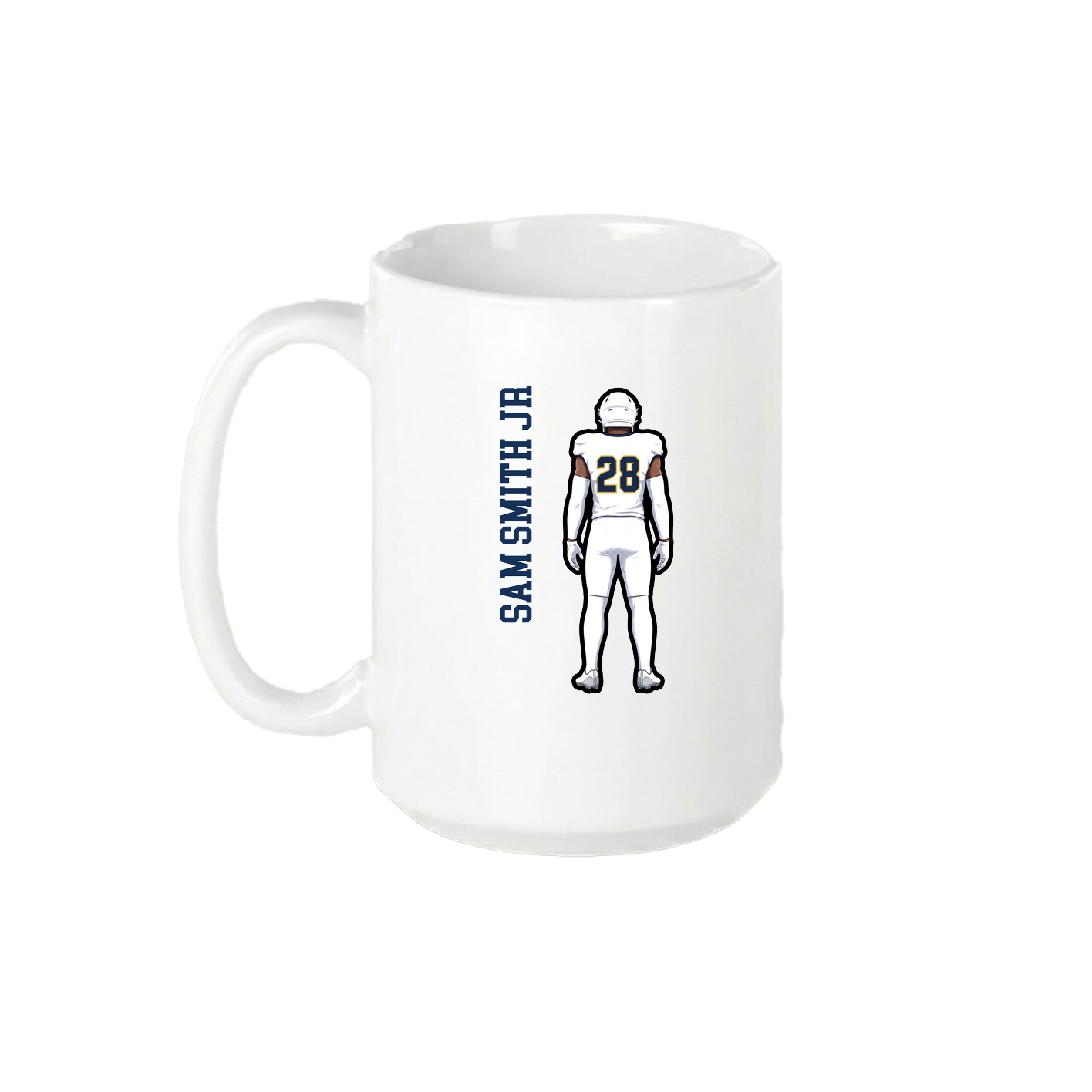 15oz Coffee Mug — Name Vertical in White