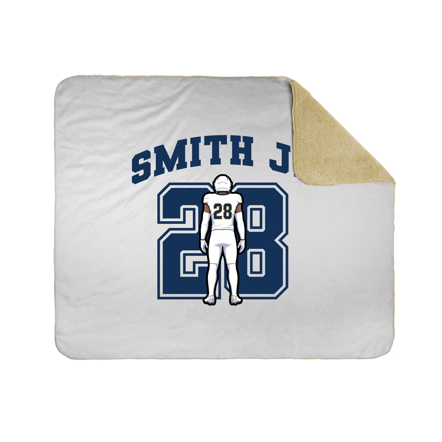 Throw Blanket — Number in White