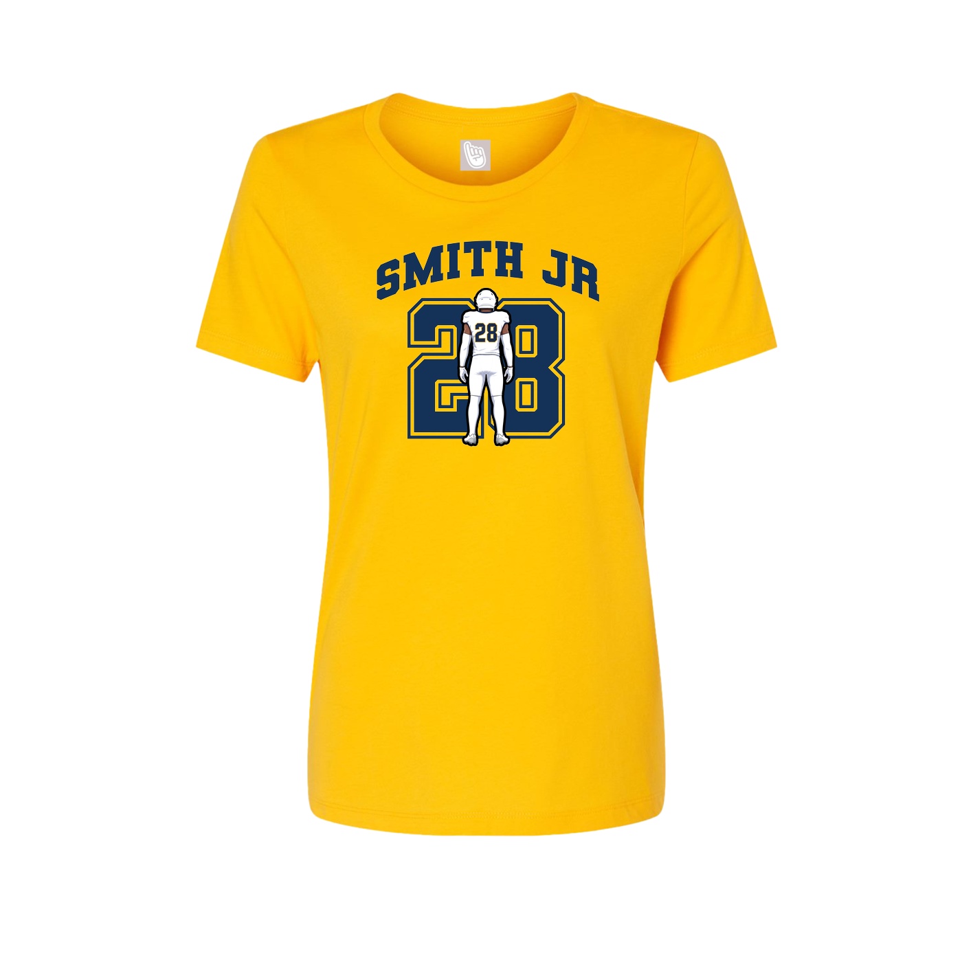 Fitted Women's Tee — Number in Gold
