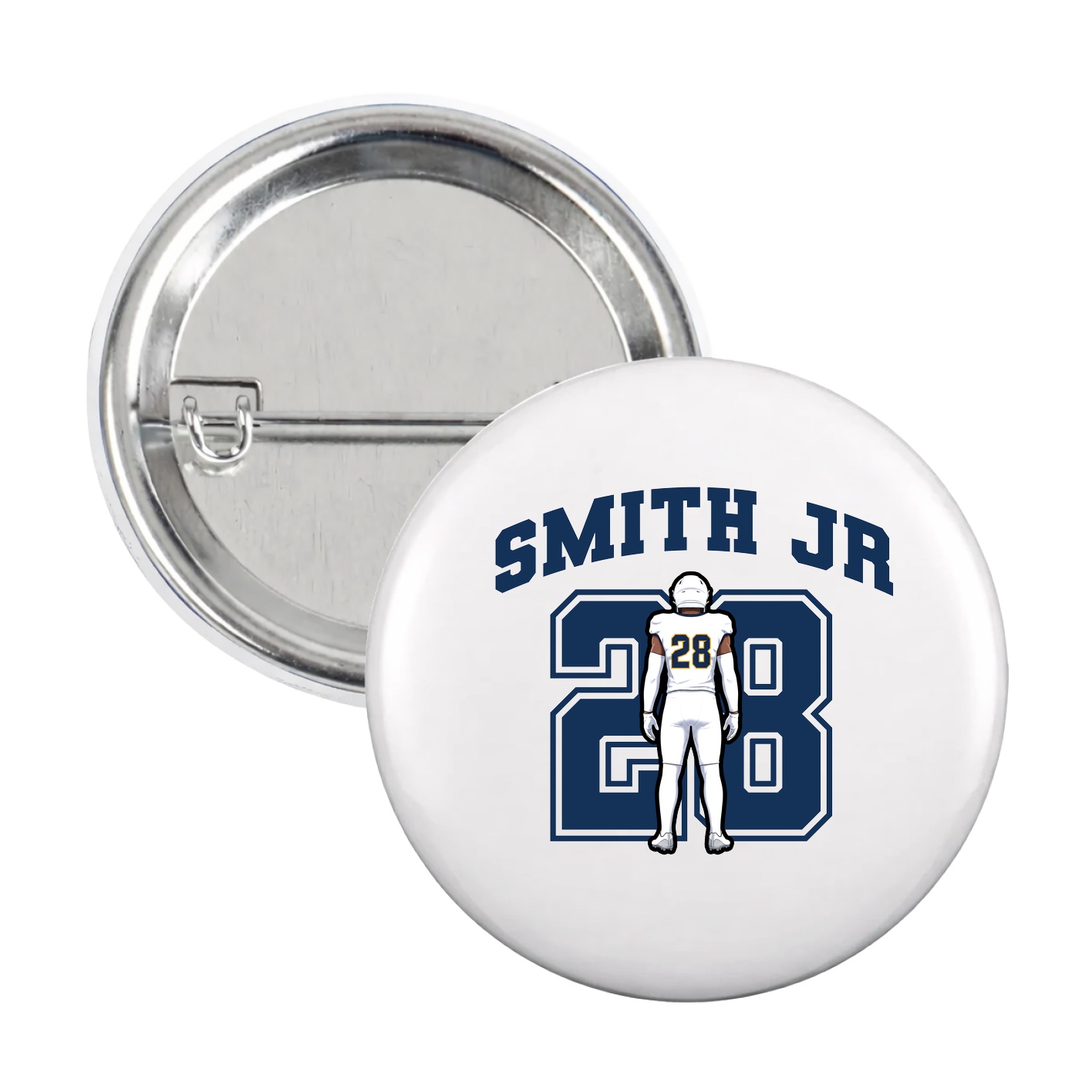 Game Day Button — Number in White