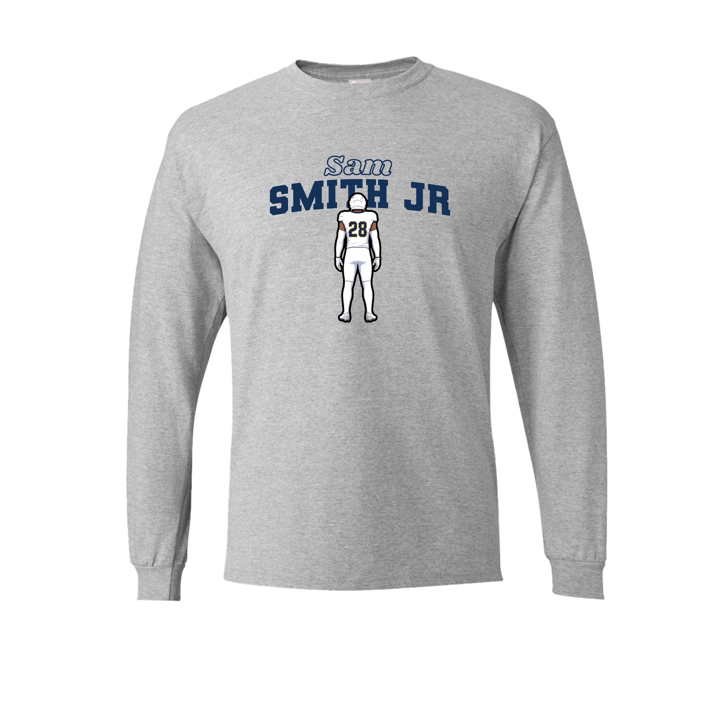 Long Sleeve Tee — Name Arch in Grey