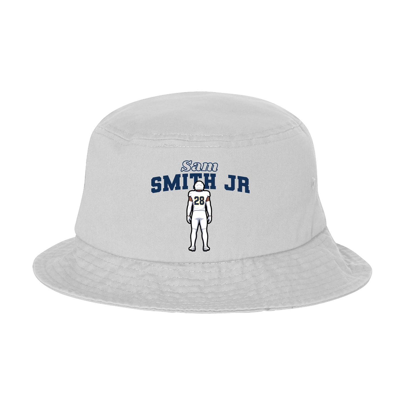 Bucket Cap — Name Arch in White