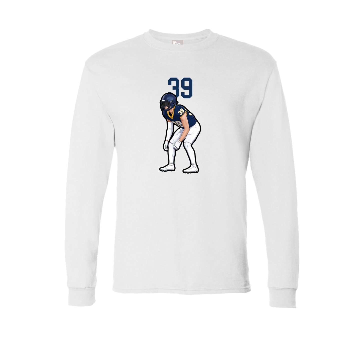 Long Sleeve Tee — Number Top in White