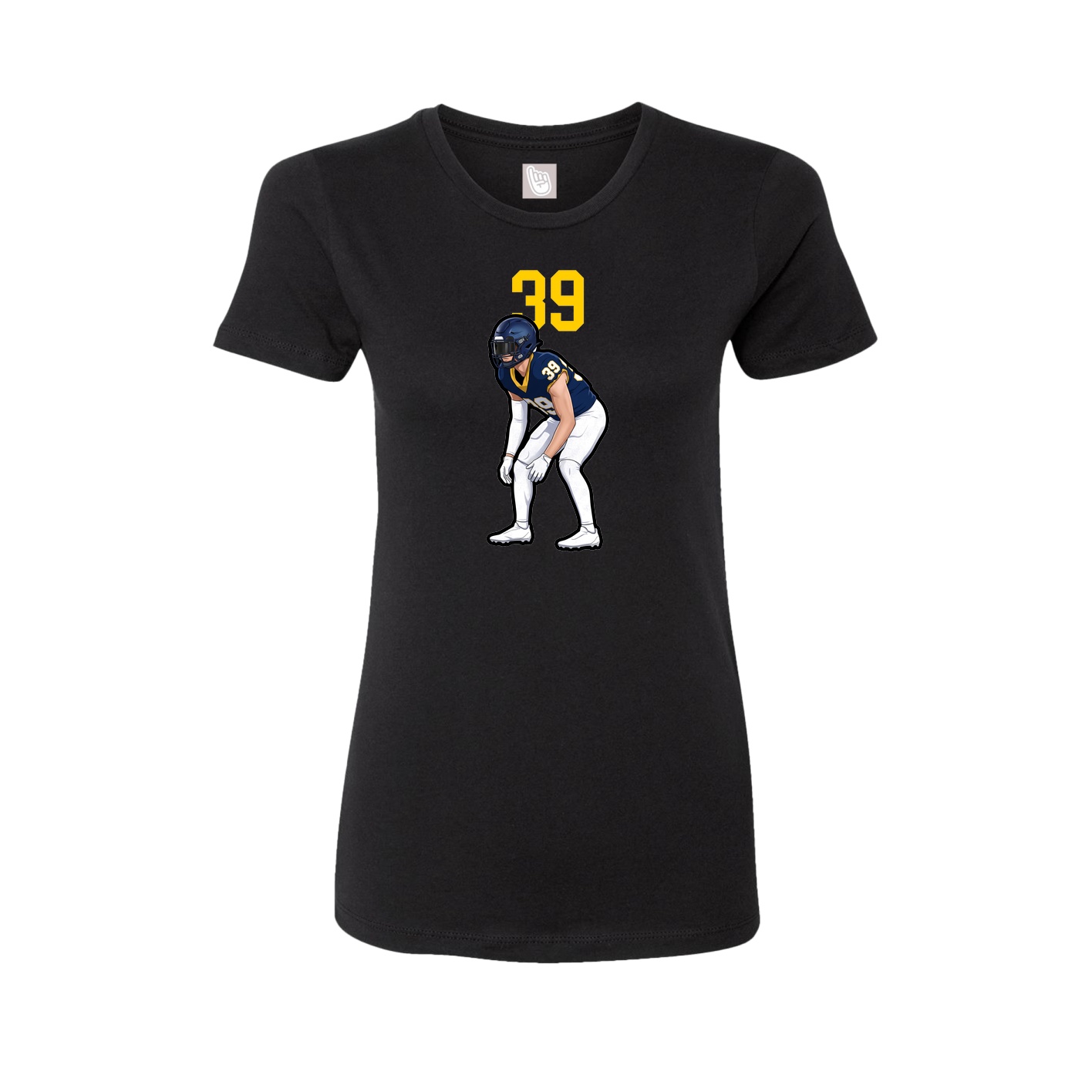 Fitted Women's Tee — Number Top in Black