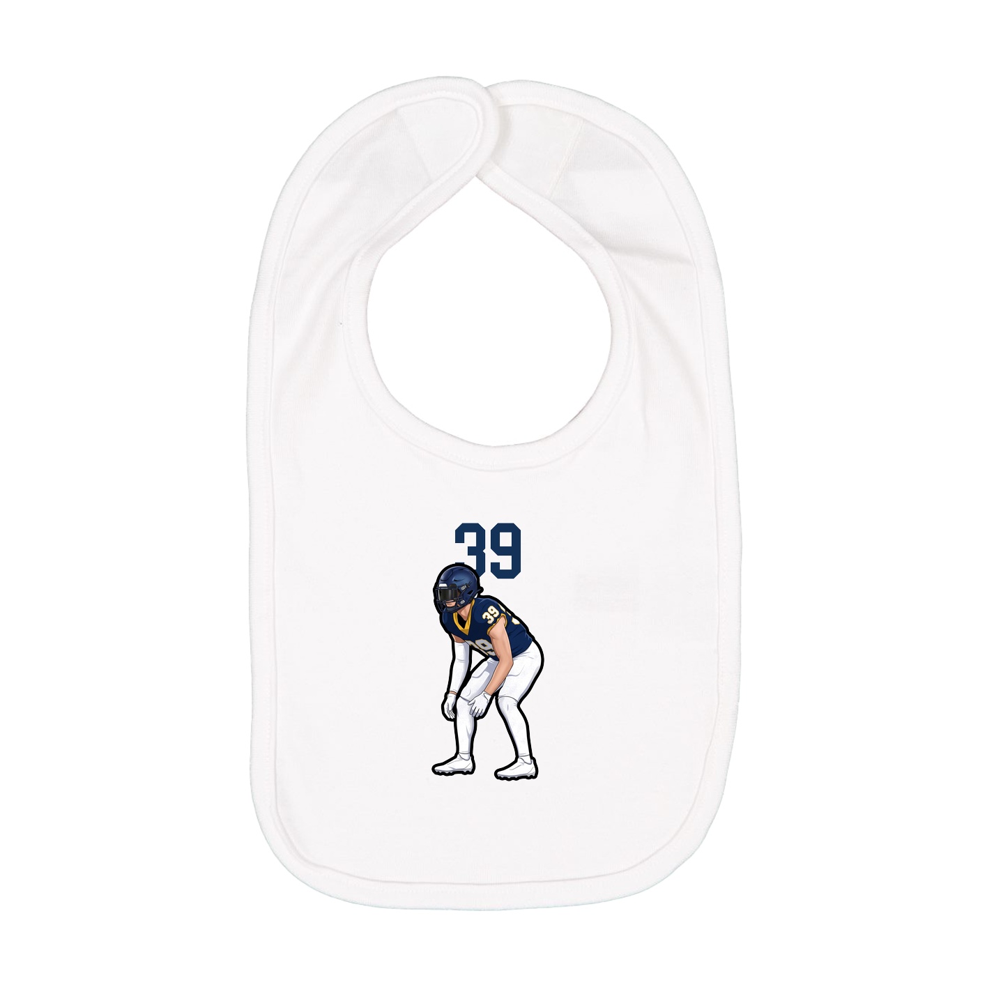 Infant Bib — Number Top in White