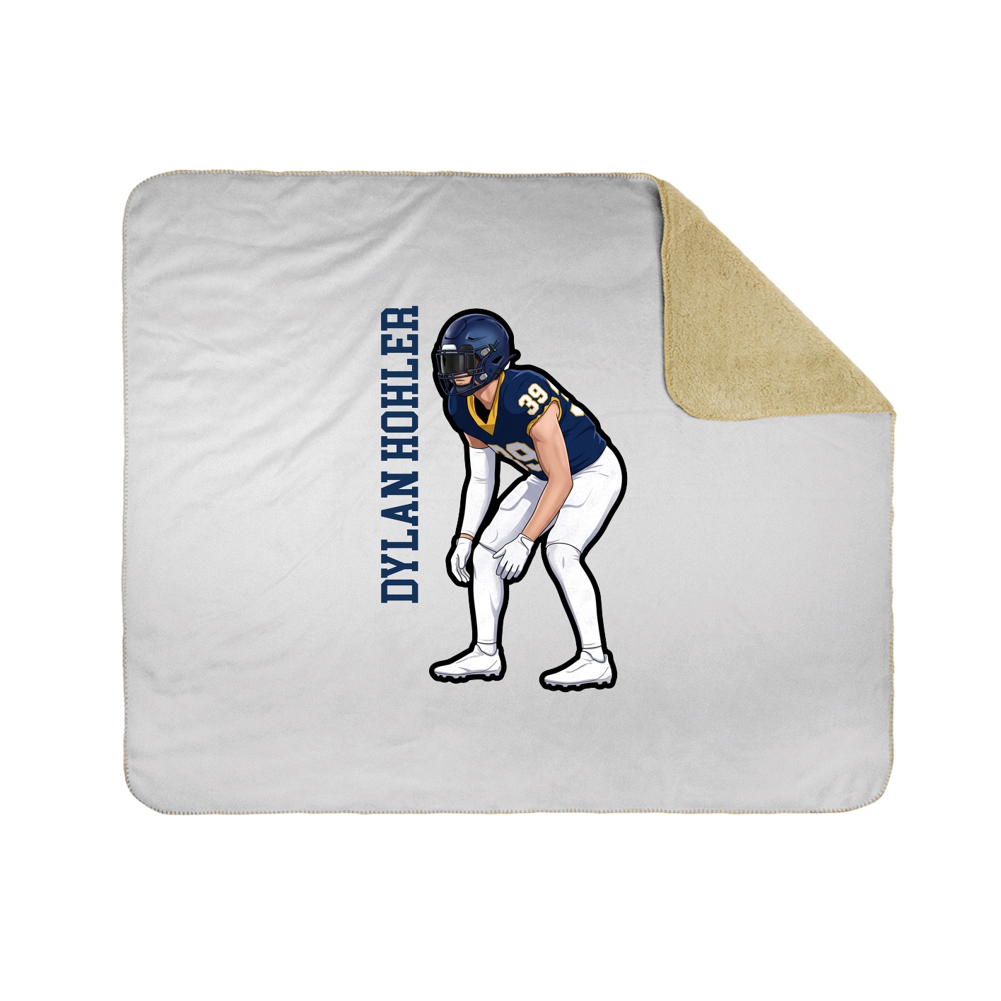 Throw Blanket — Name Vertical in White