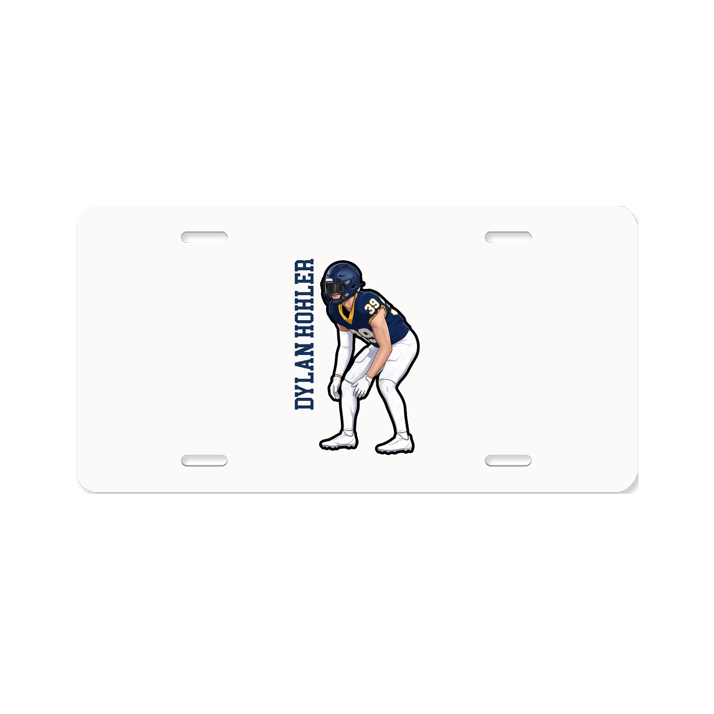 License Plate — Name Vertical in Classic