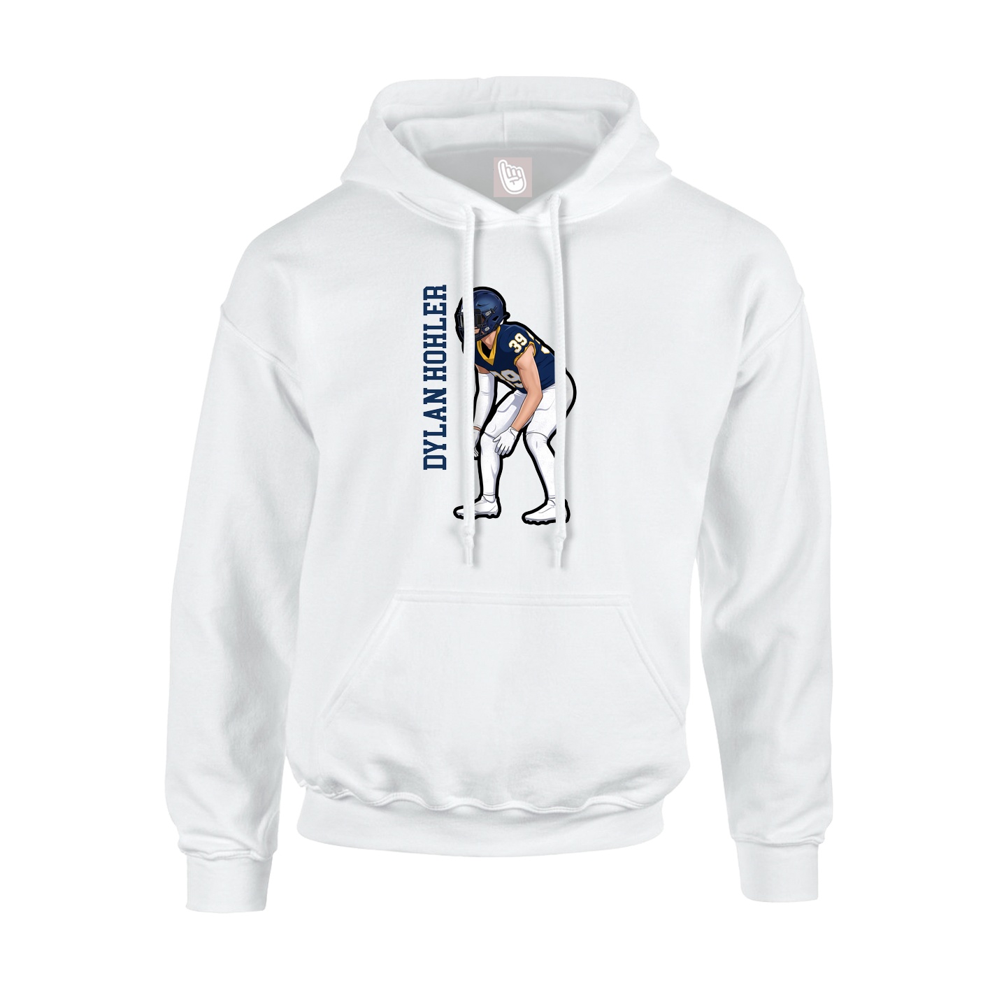 Hoodie — Name Vertical in White