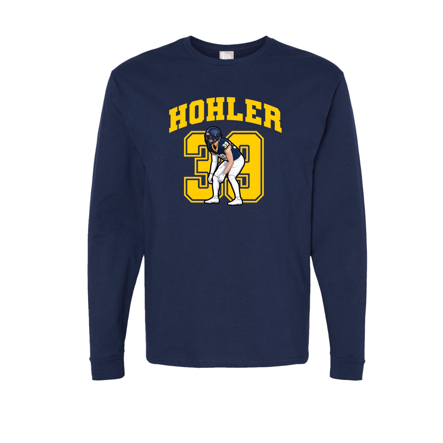 Long Sleeve Tee — Number in Navy