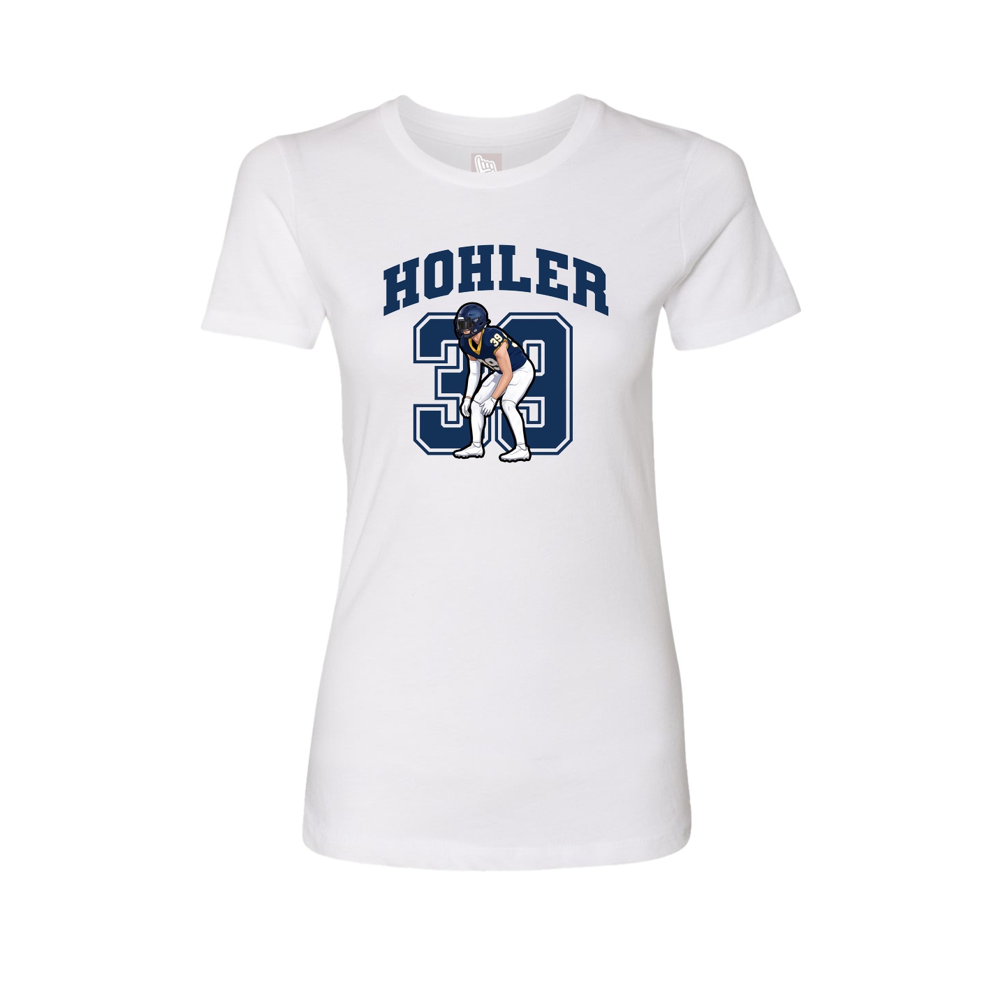 Fitted Women's Tee — Number in White