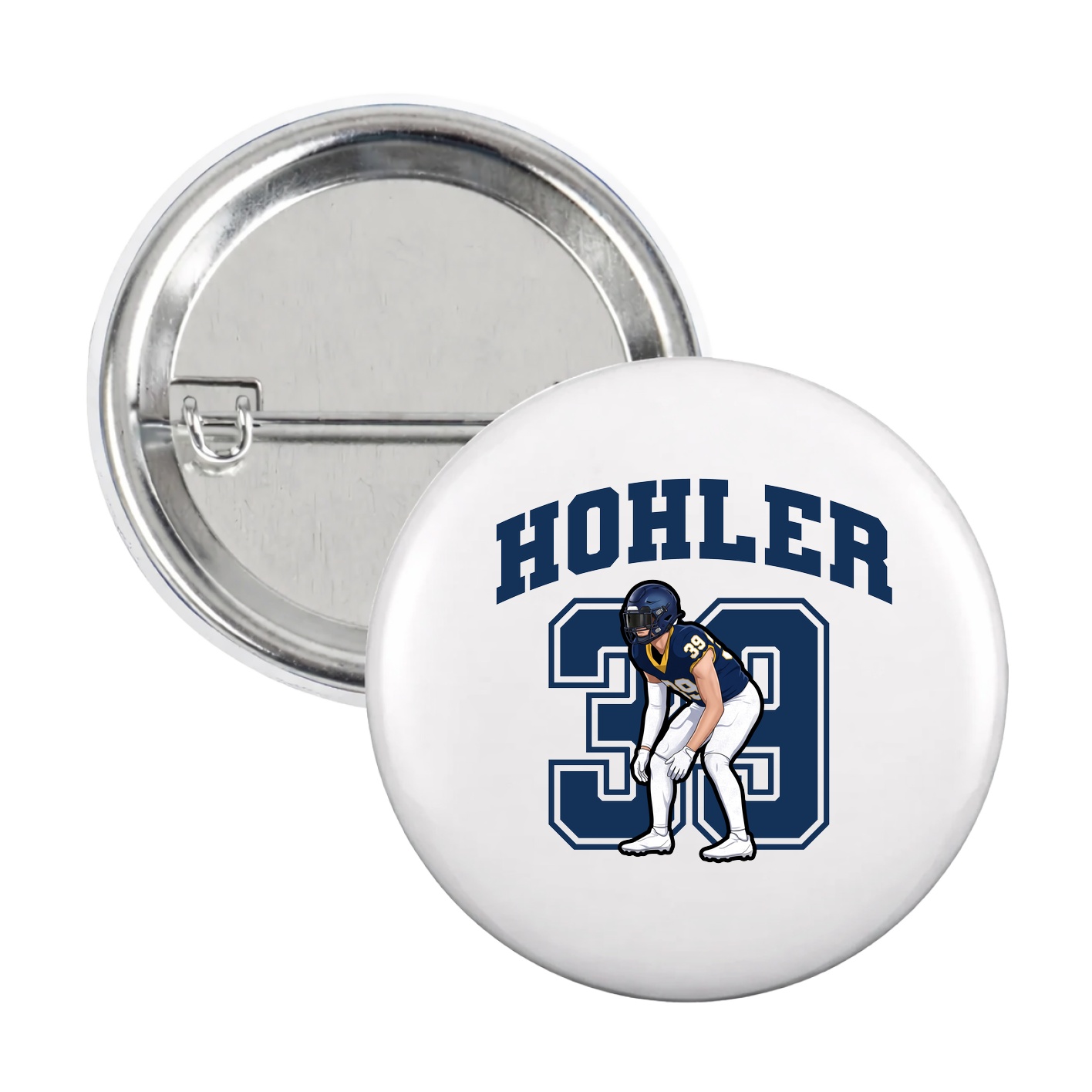Game Day Button — Number in White