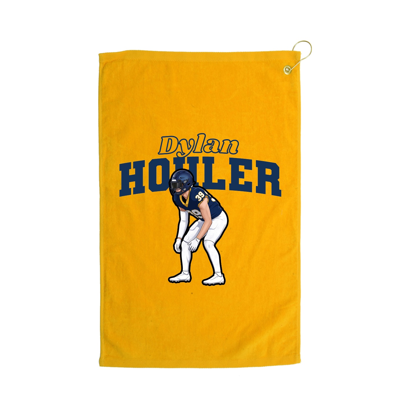Golf Towel — Name Arch in Gold