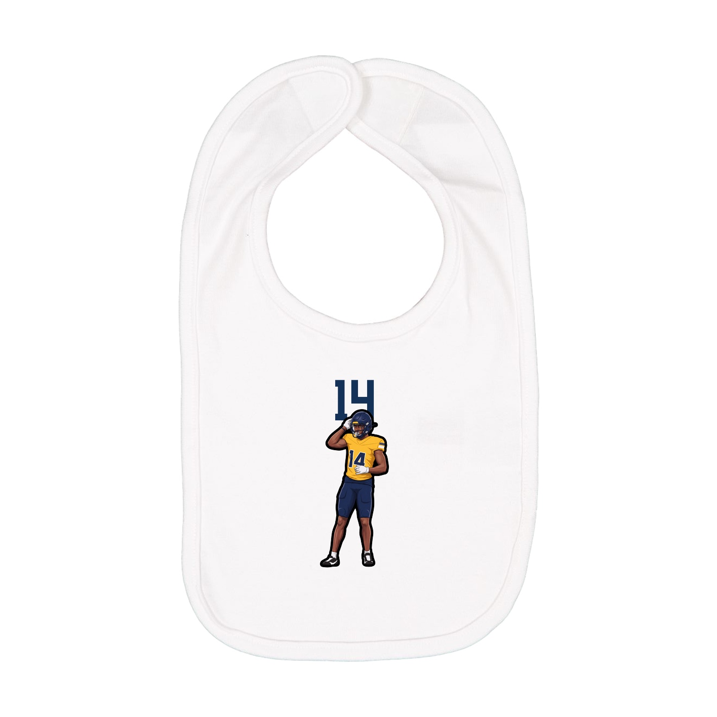 Infant Bib — Number Top in White