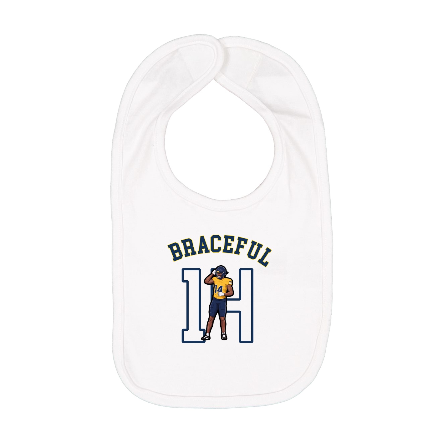 Infant Bib — Shirsey Arch in White