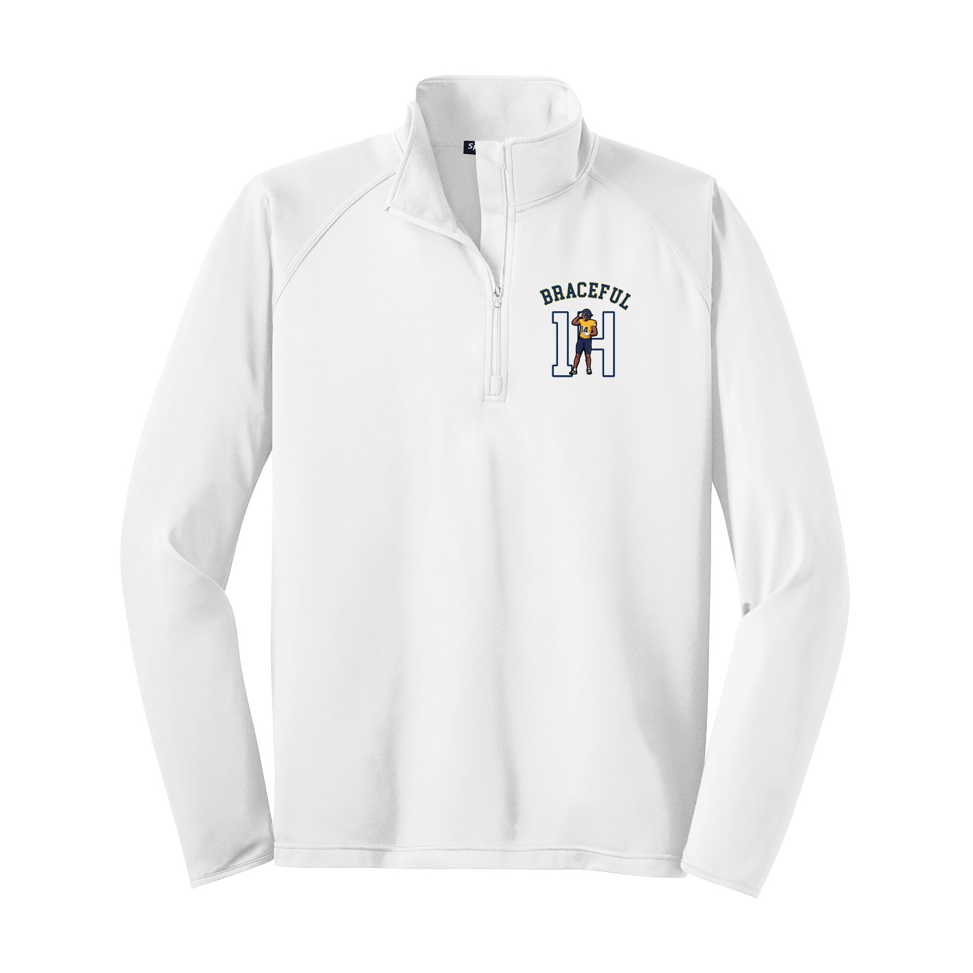 Q-Zip Pullover — Shirsey Arch in White