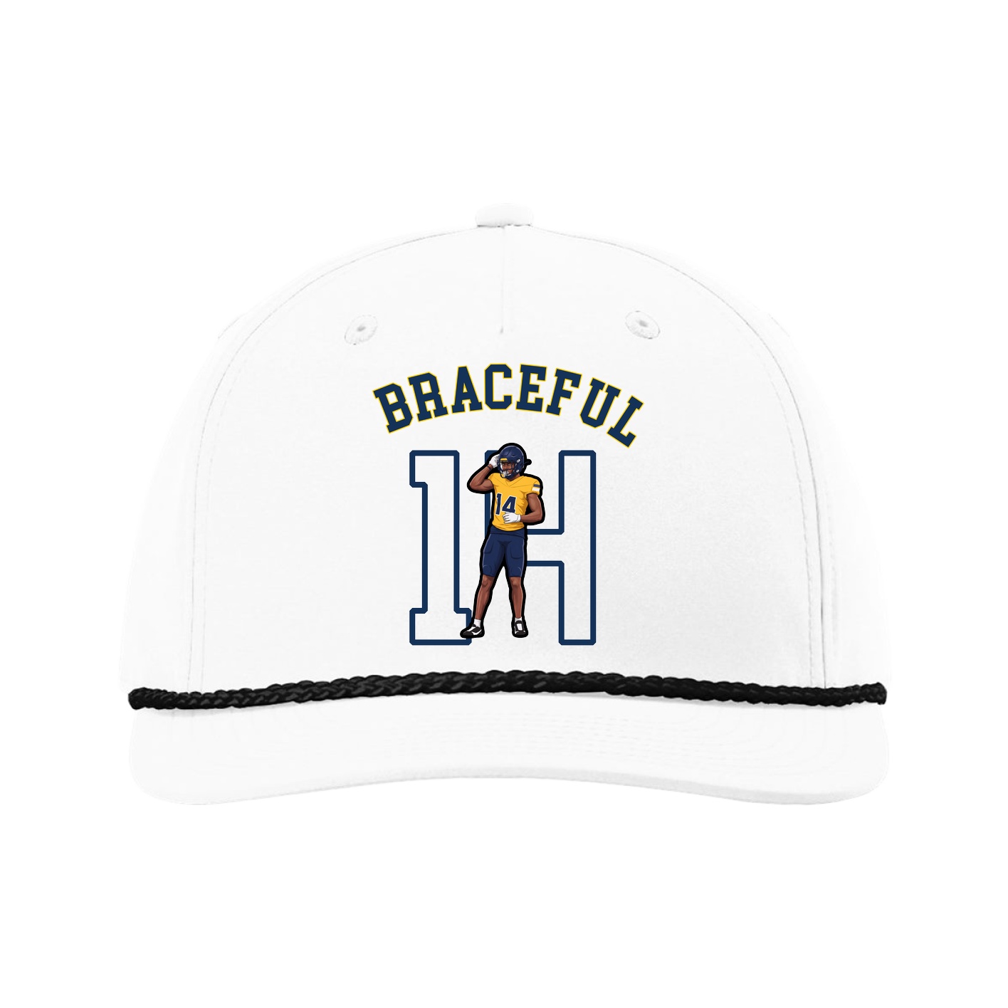 Five-Panel Classic Rope Cap — Shirsey Arch in White