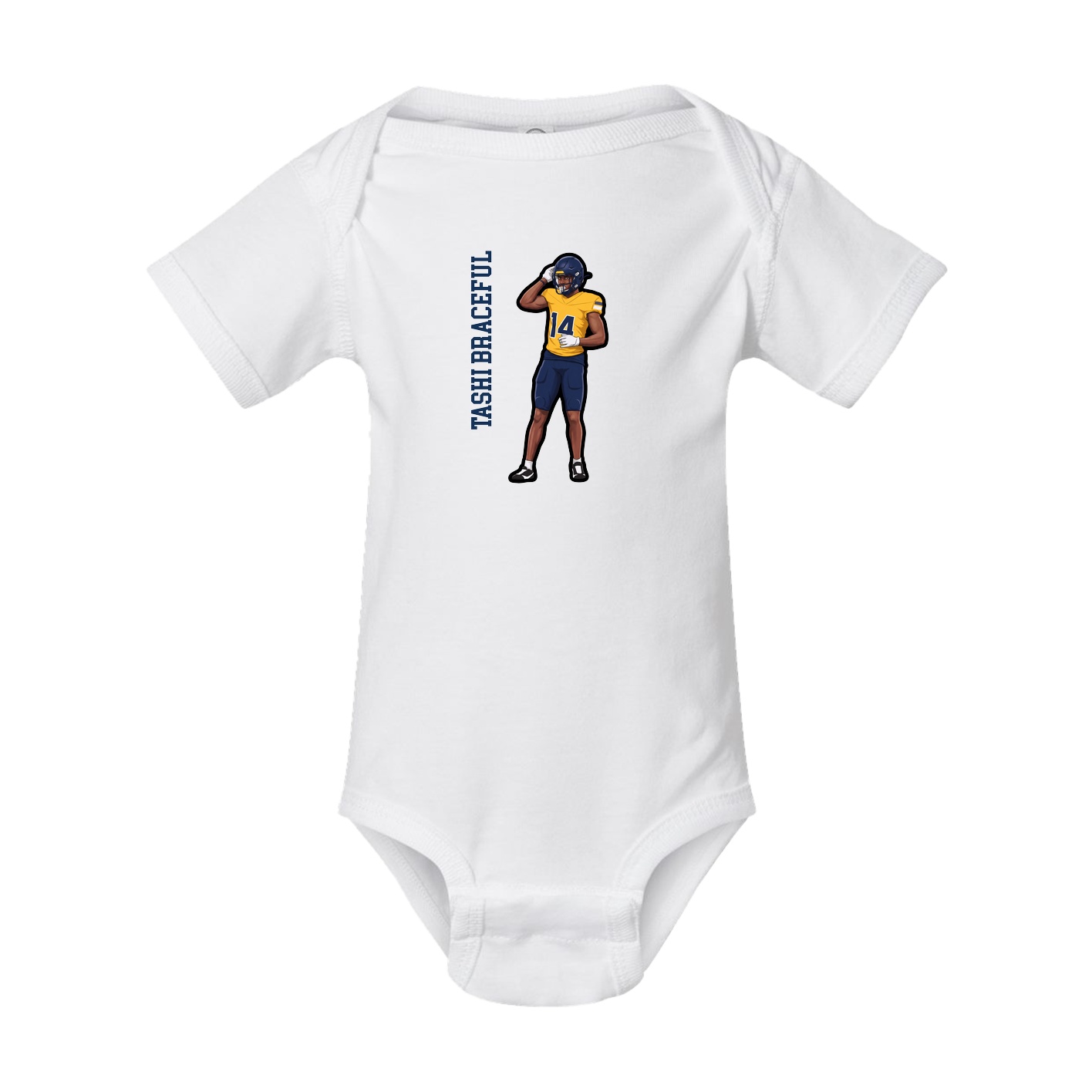 Baby Onesie — Name Vertical in White