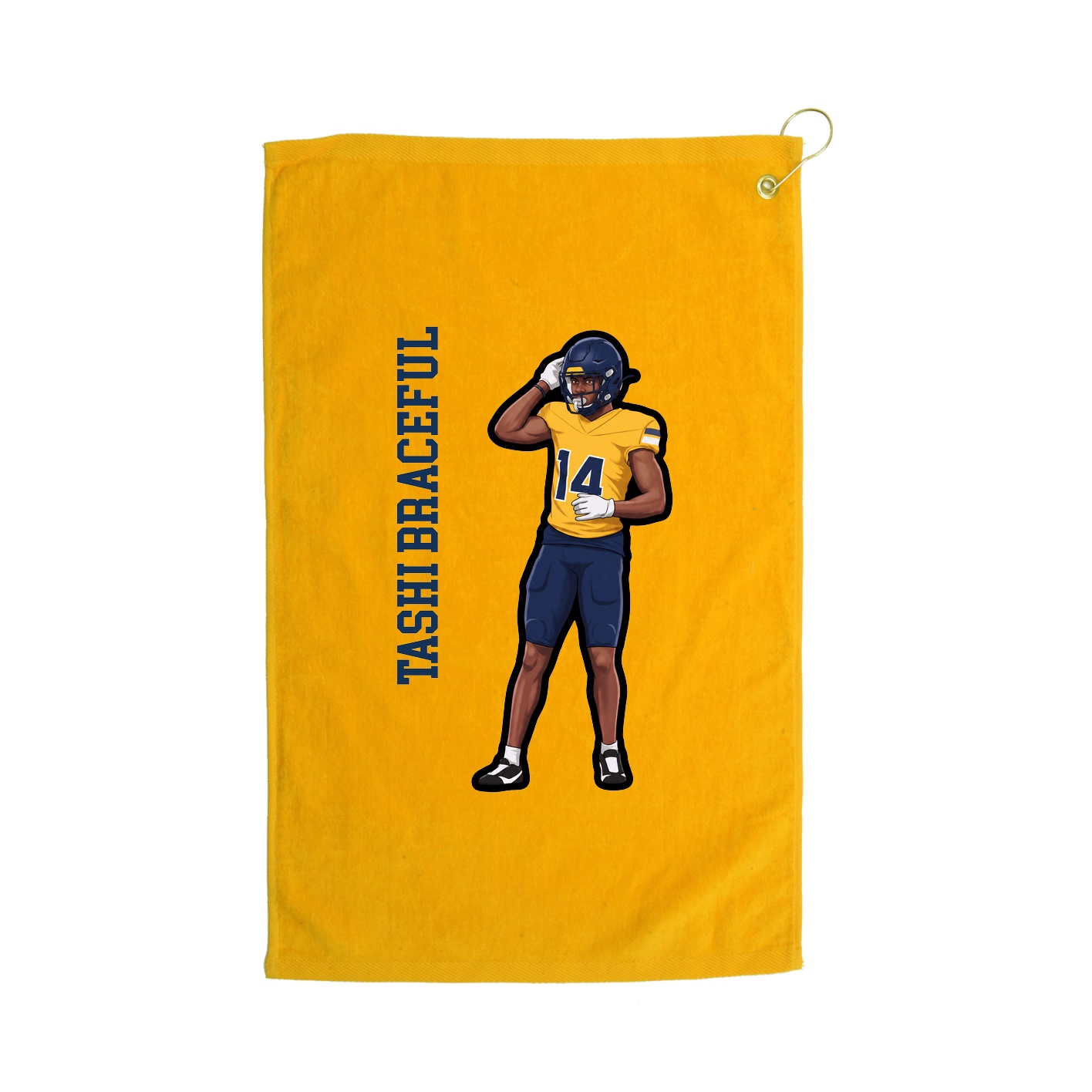 Golf Towel — Name Vertical in Gold