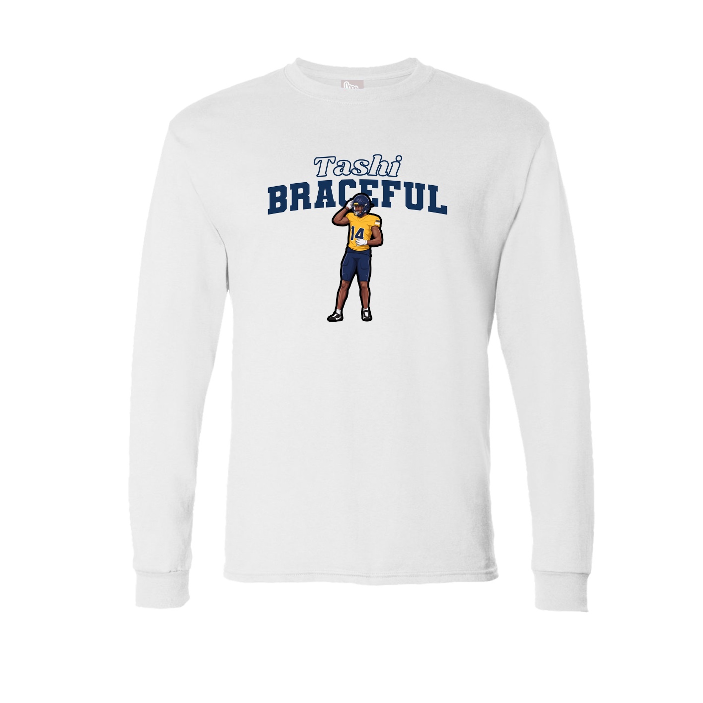 Long Sleeve Tee — Name Arch in White