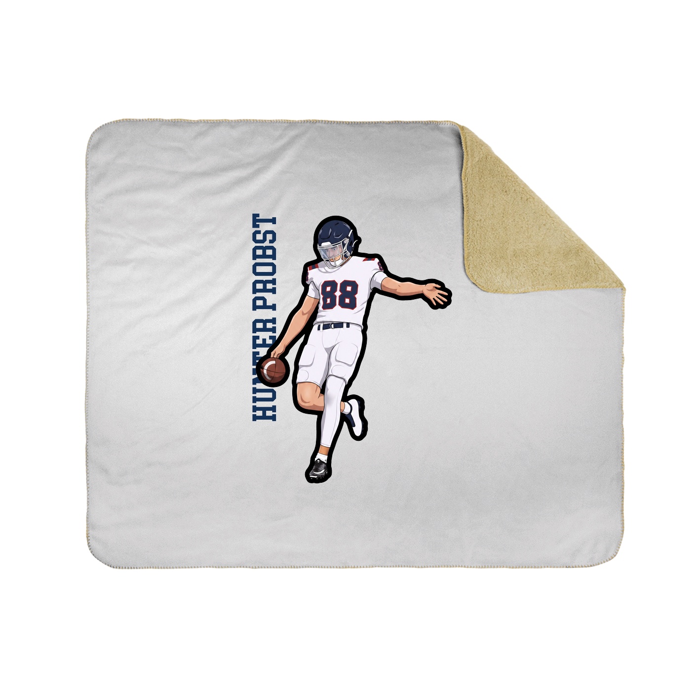 Throw Blanket — Name Vertical in White