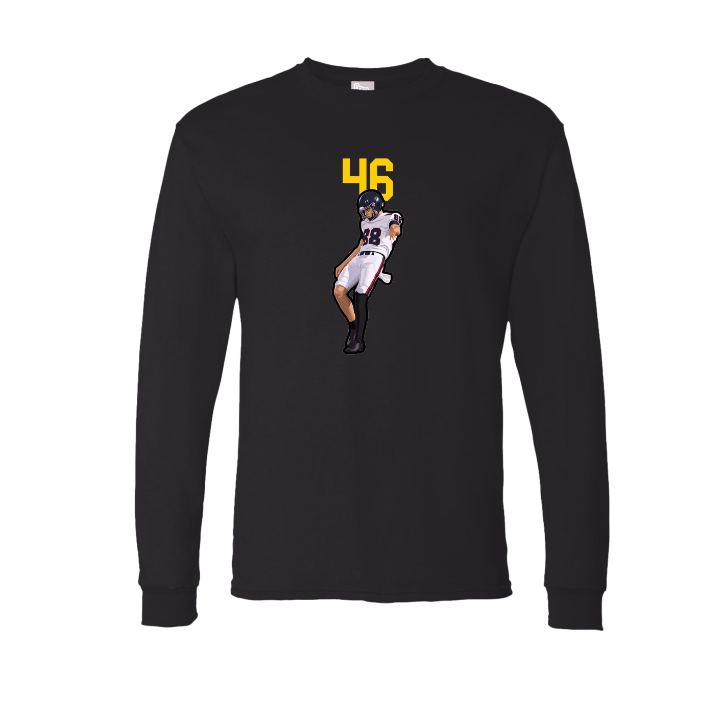 Long Sleeve Tee — Number Top in Black