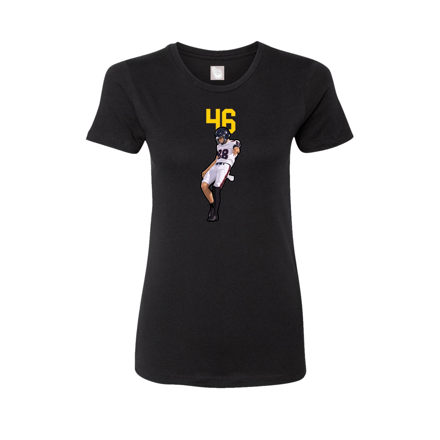Fitted Women's Tee — Number Top in Black