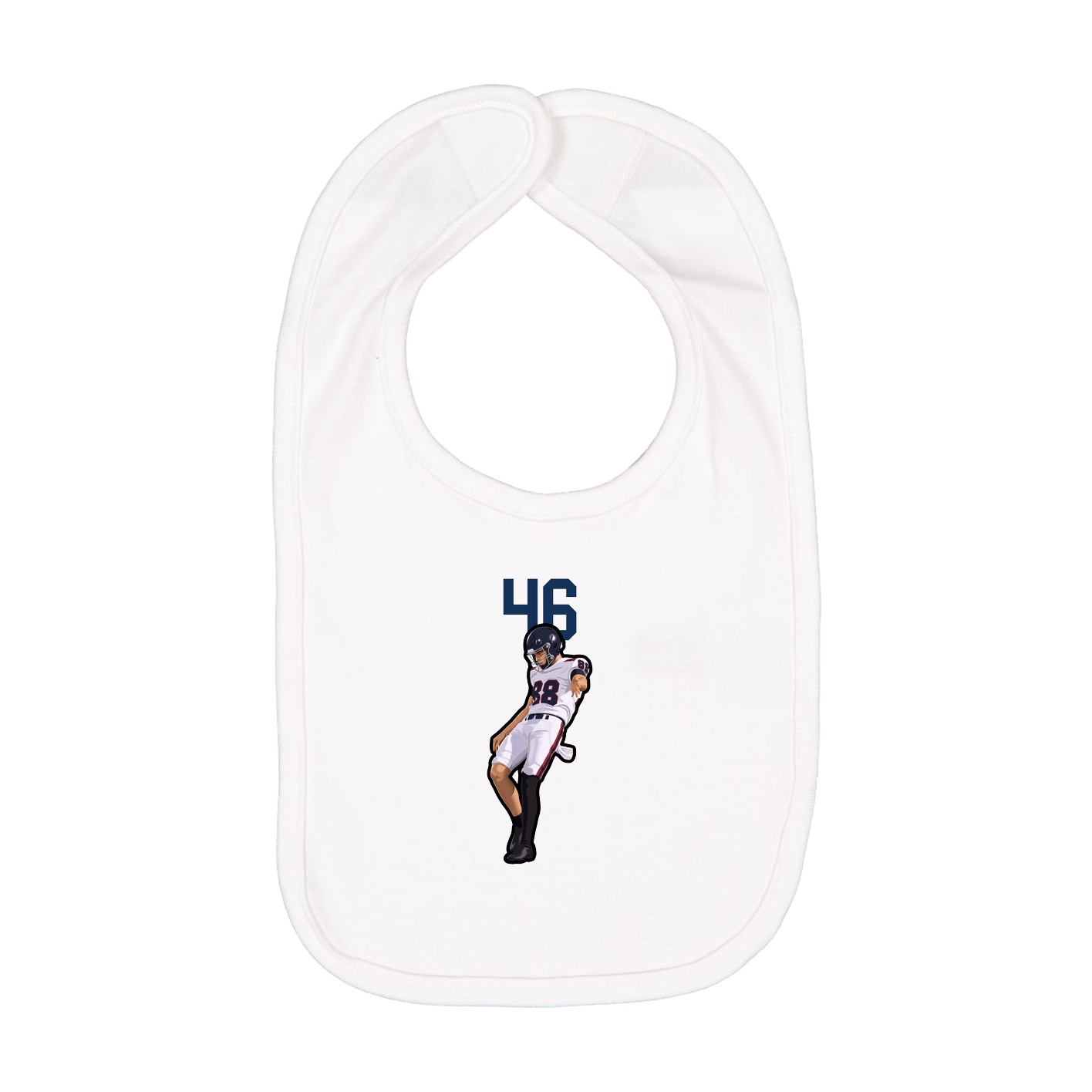 Infant Bib — Number Top in White