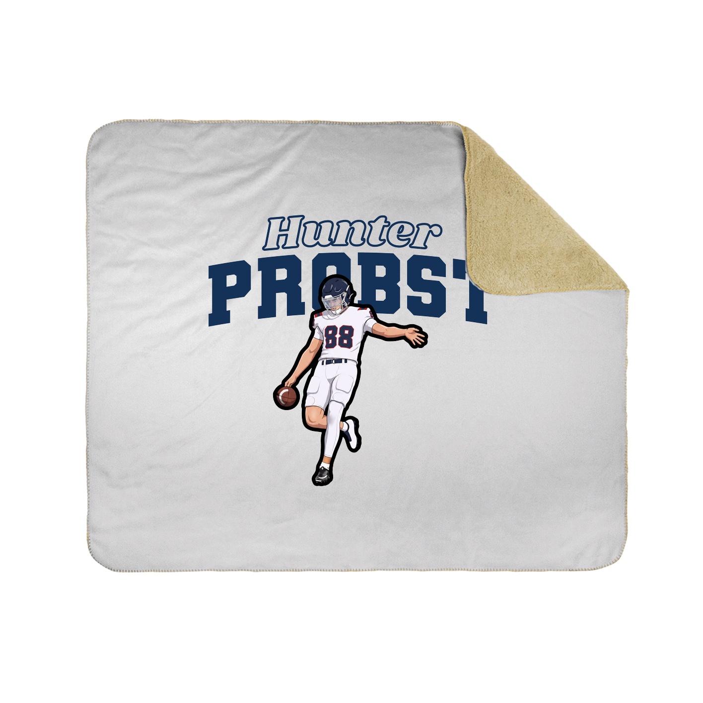 Throw Blanket — Name Arch in White
