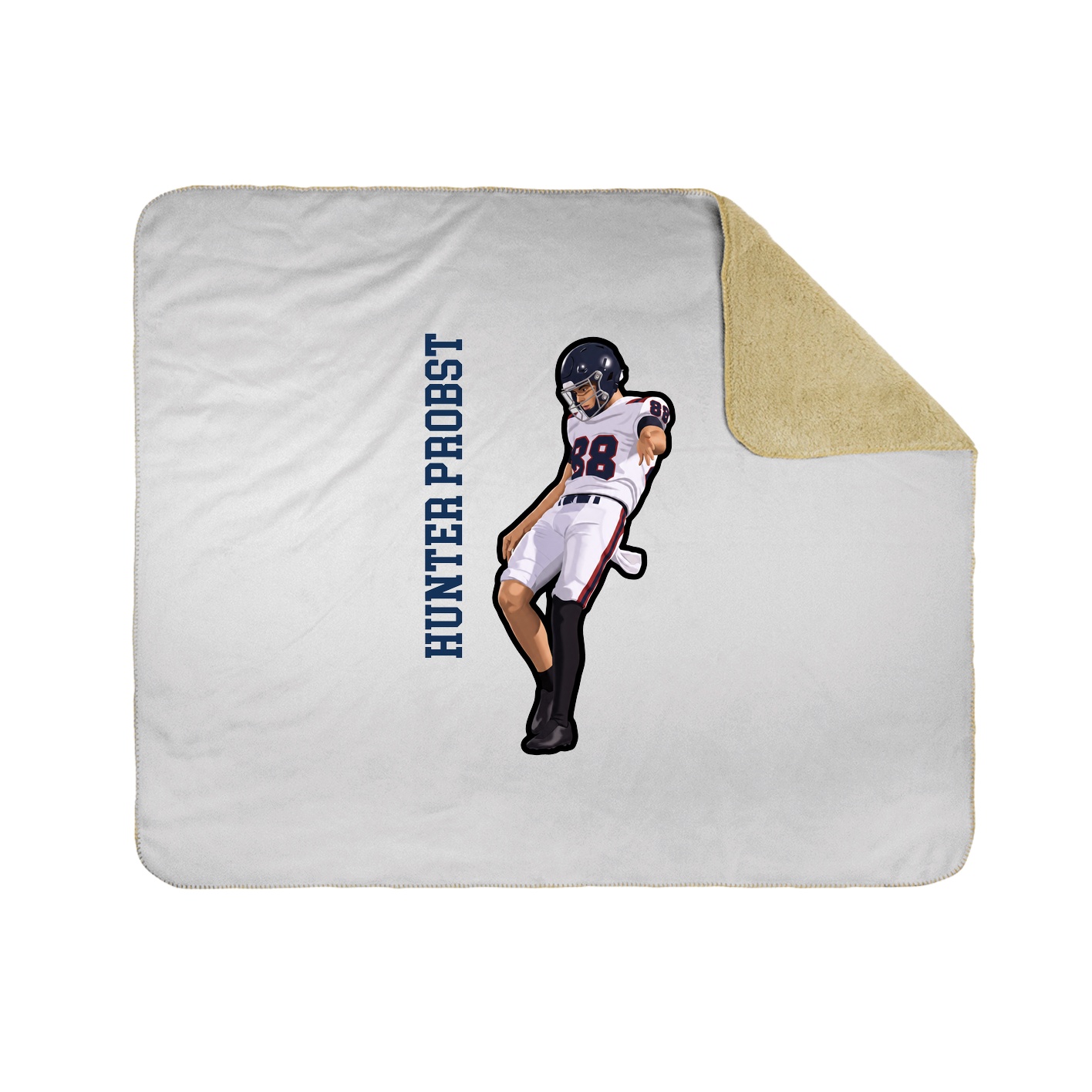 Throw Blanket — Name Vertical in White