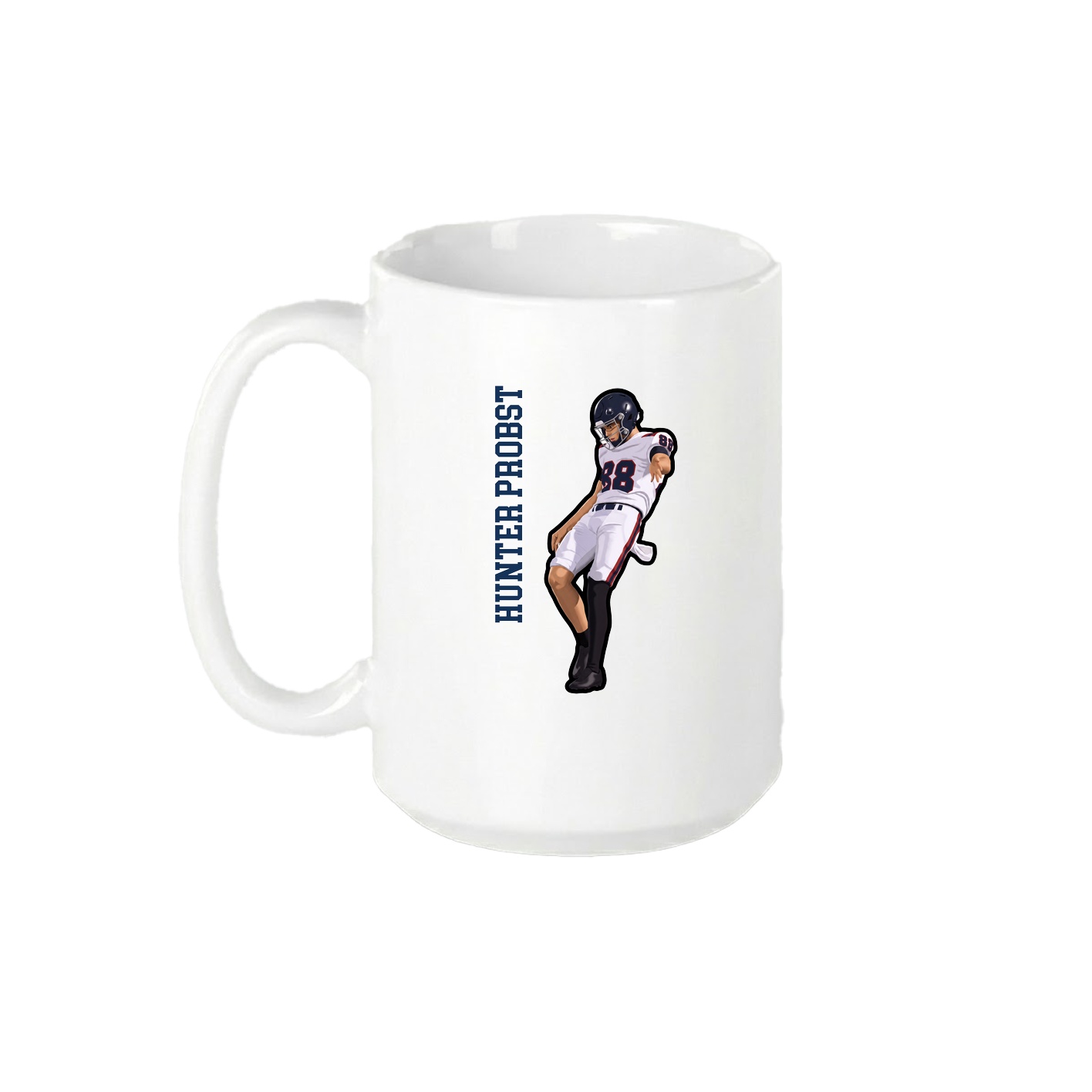 15oz Coffee Mug — Name Vertical in White