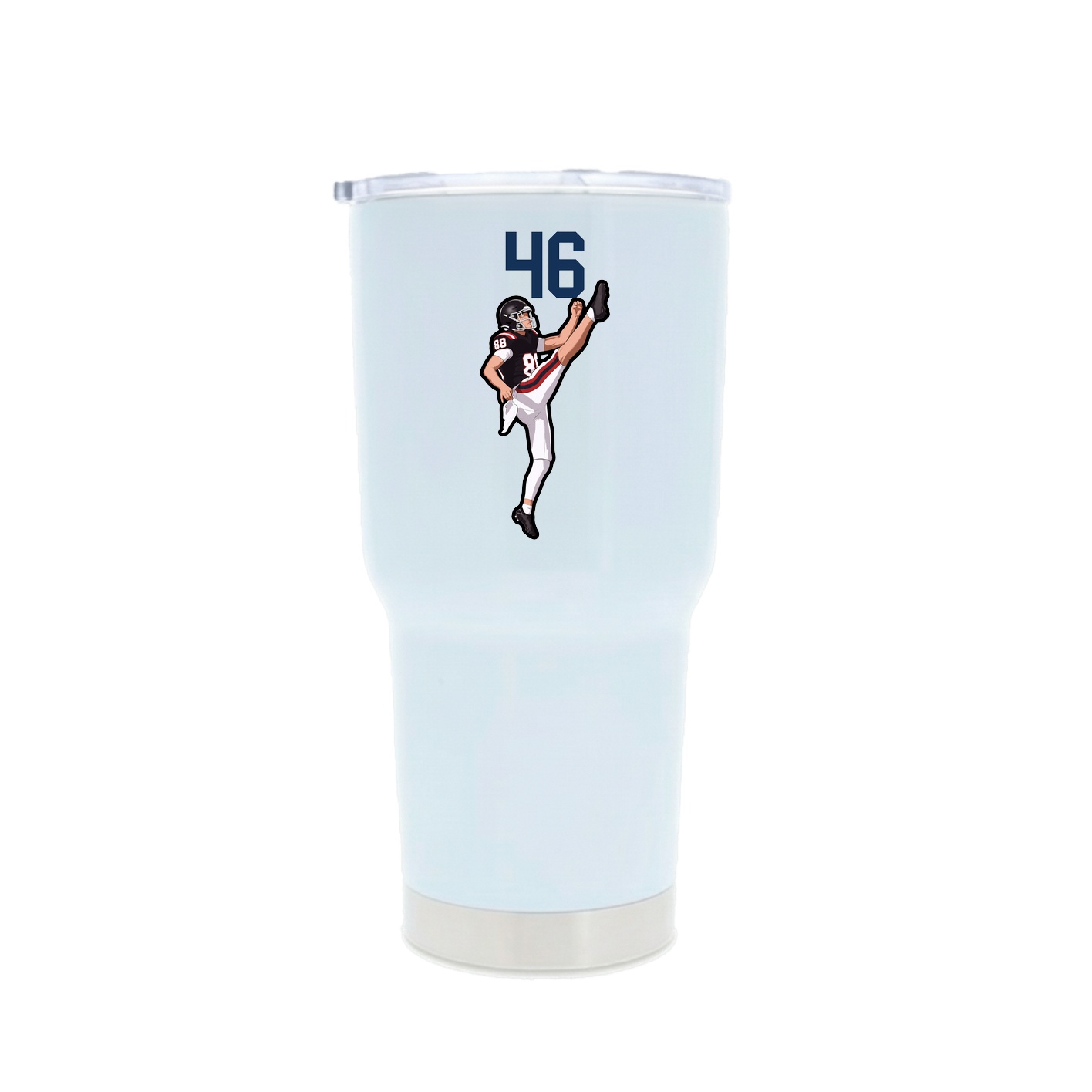 30oz Stainless Steel Tumbler — Number Top in White
