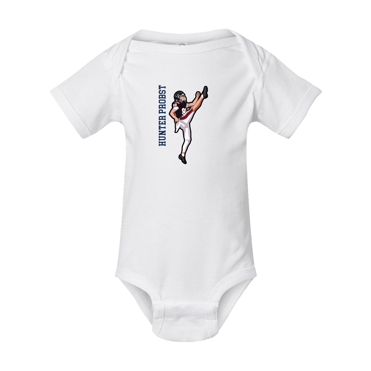 Baby Onesie — Name Vertical in White