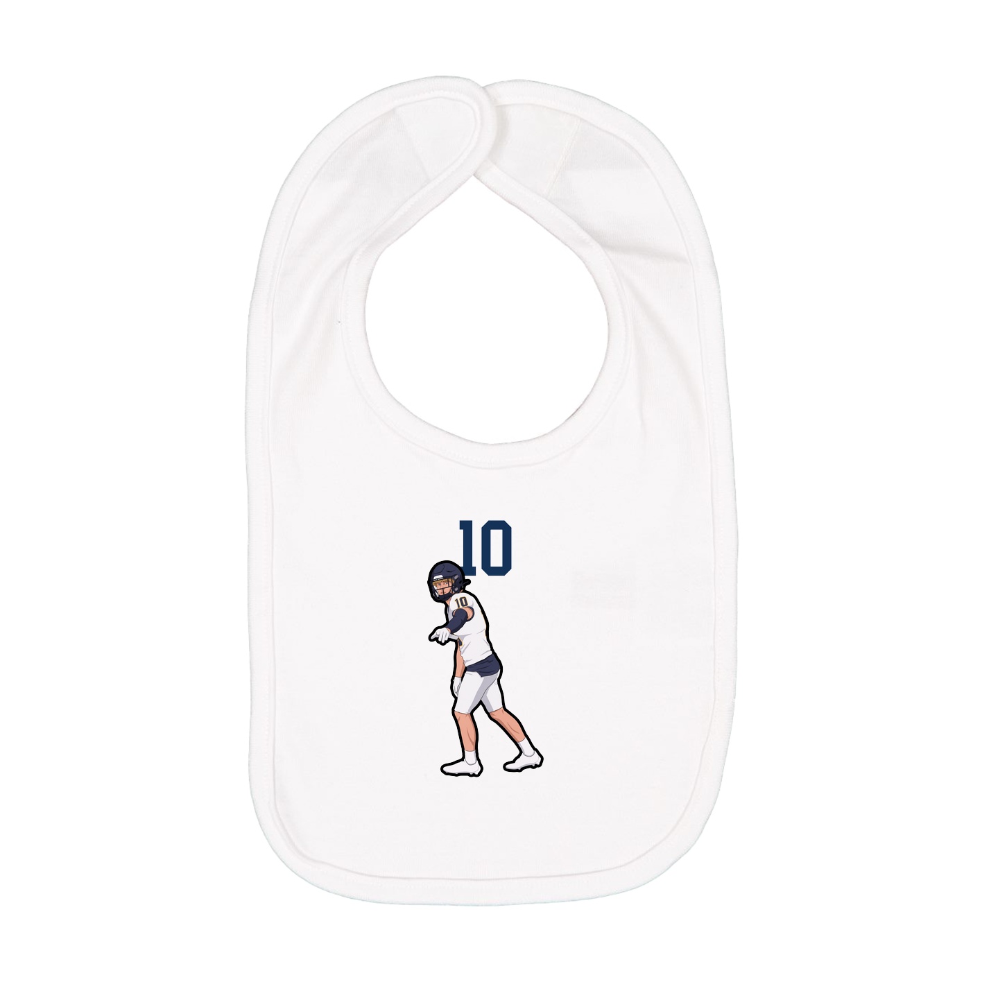Infant Bib — Number Top in White