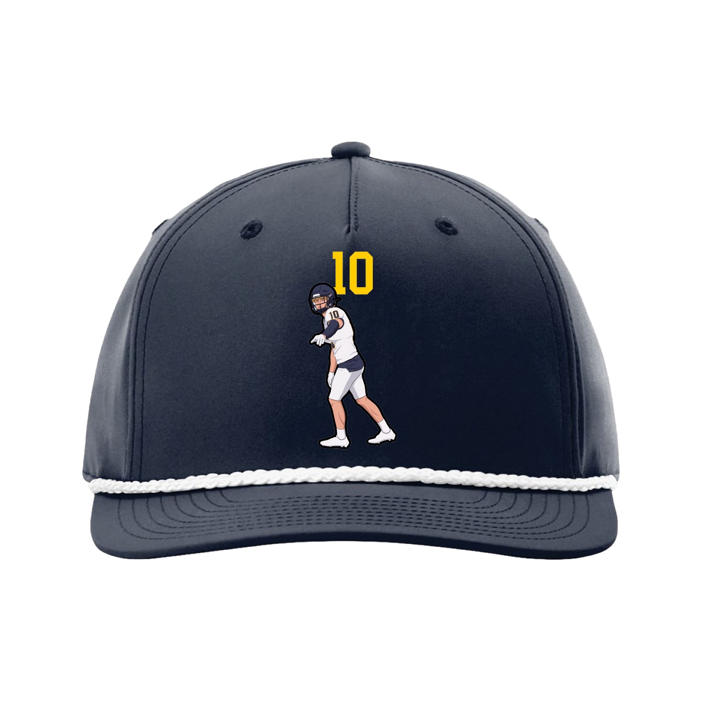 Five-Panel Classic Rope Cap — Number Top in Navy
