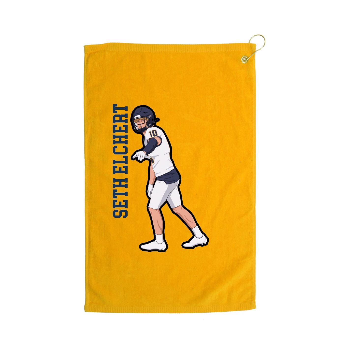 Golf Towel — Name Vertical in Gold