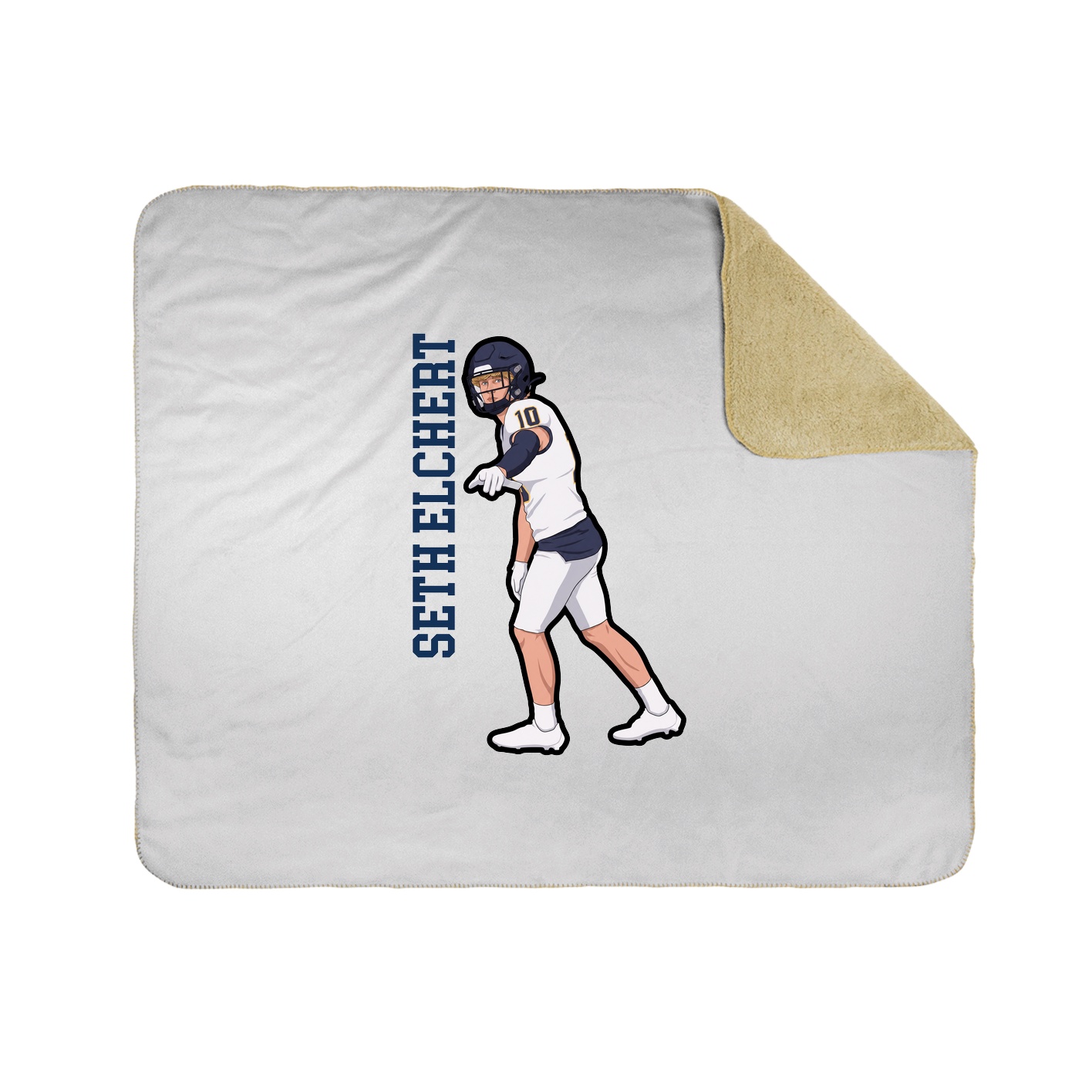 Throw Blanket — Name Vertical in White