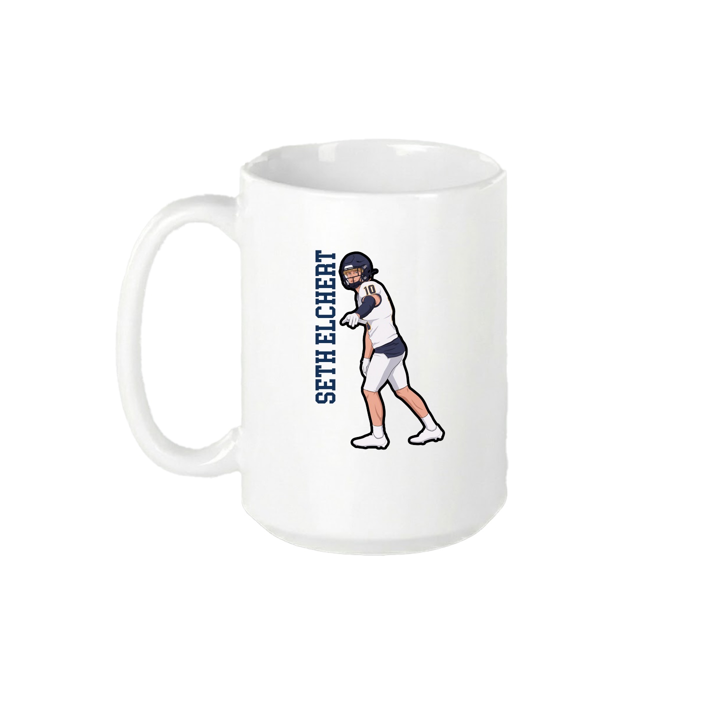 15oz Coffee Mug — Name Vertical in White