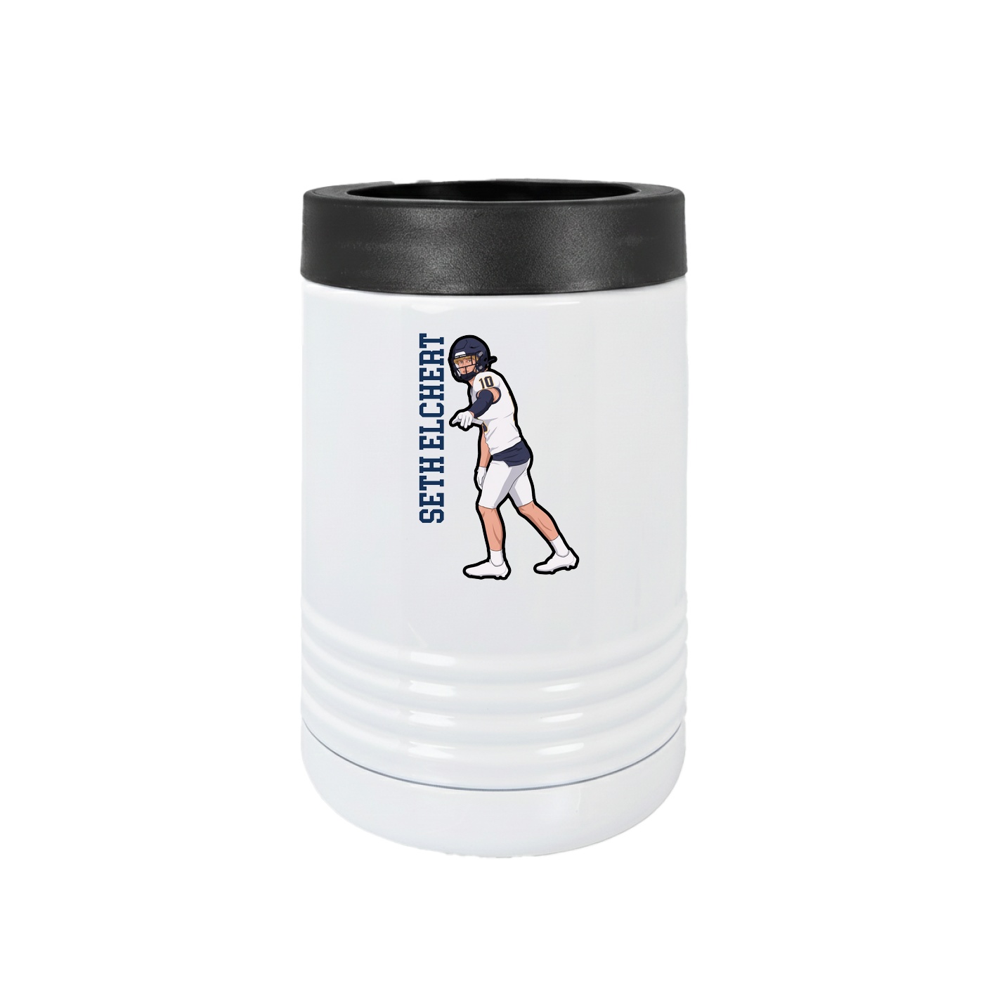 Beverage Holder — Name Vertical in White