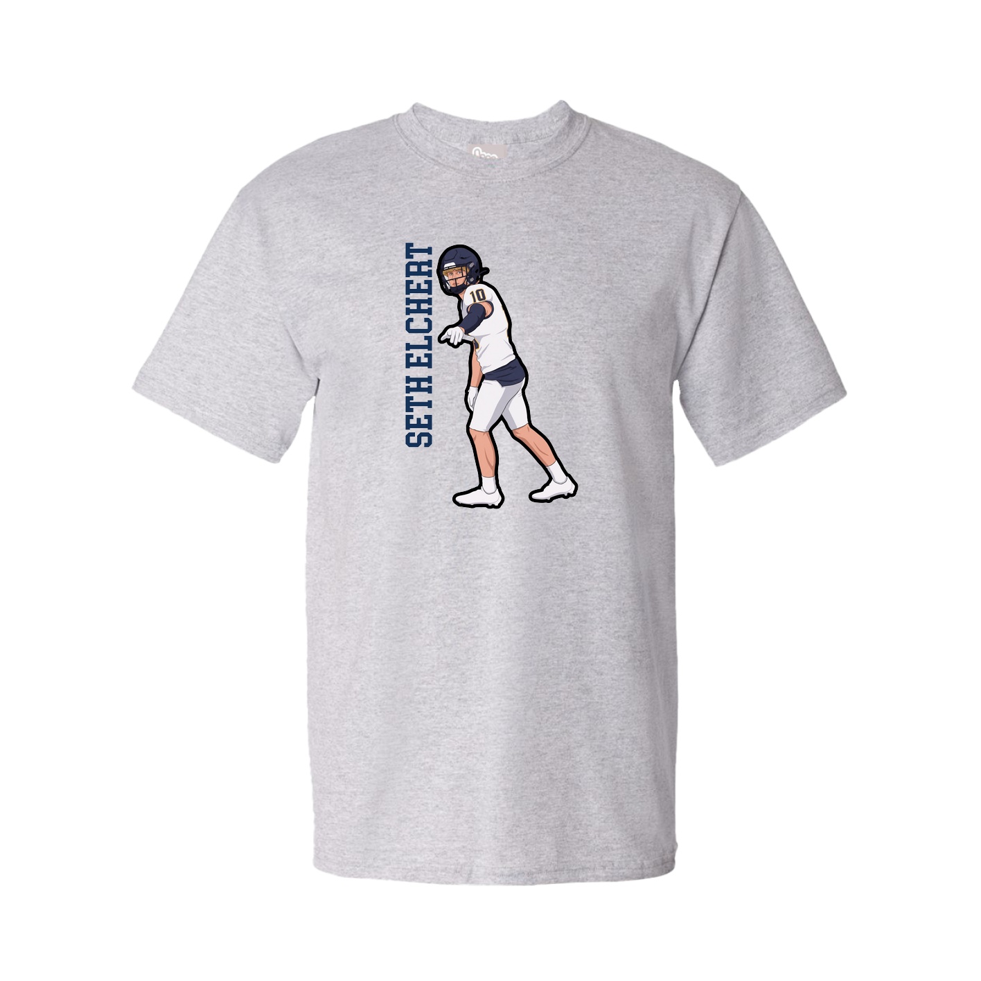 Tee — Name Vertical in Grey