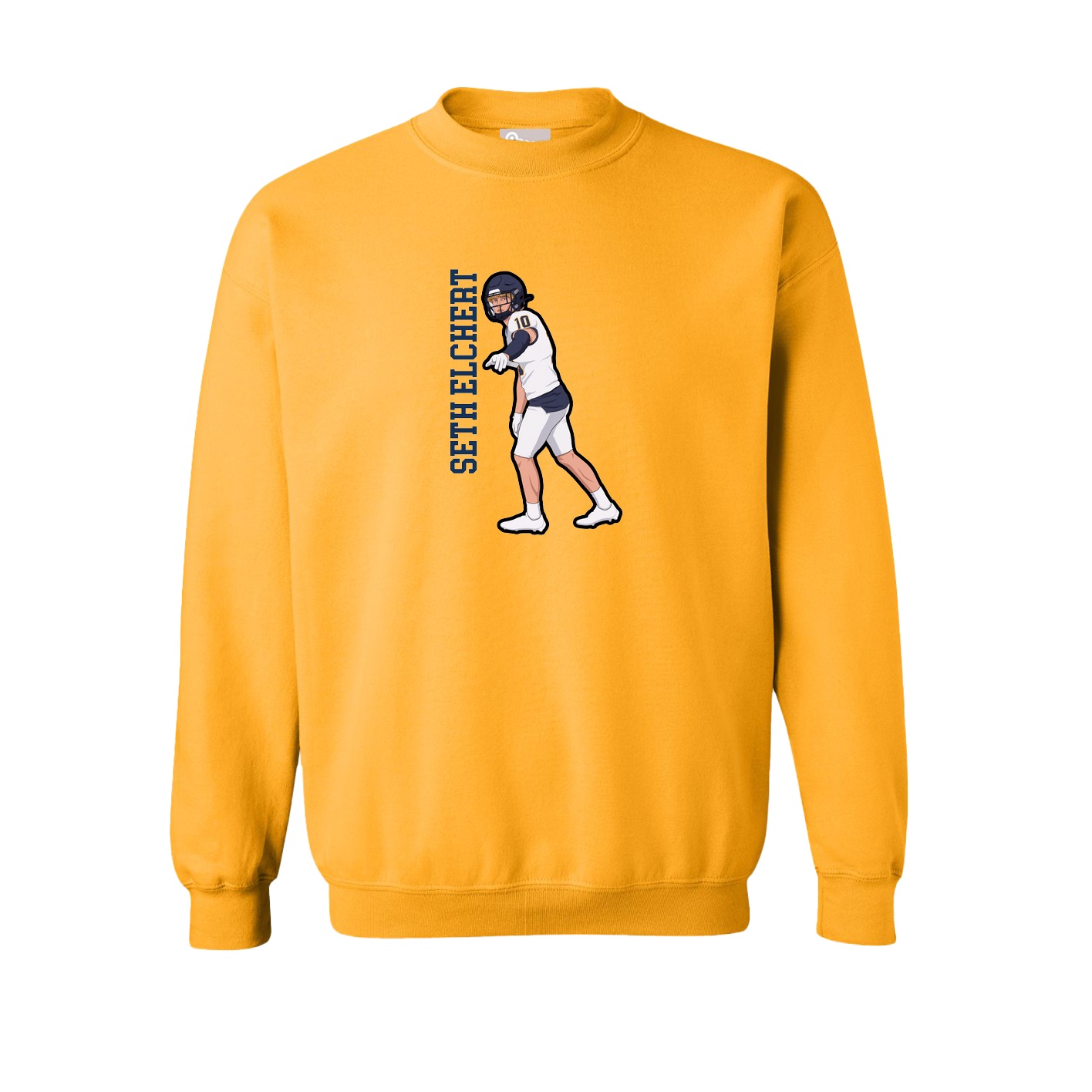 Fleece Crew — Name Vertical in Gold