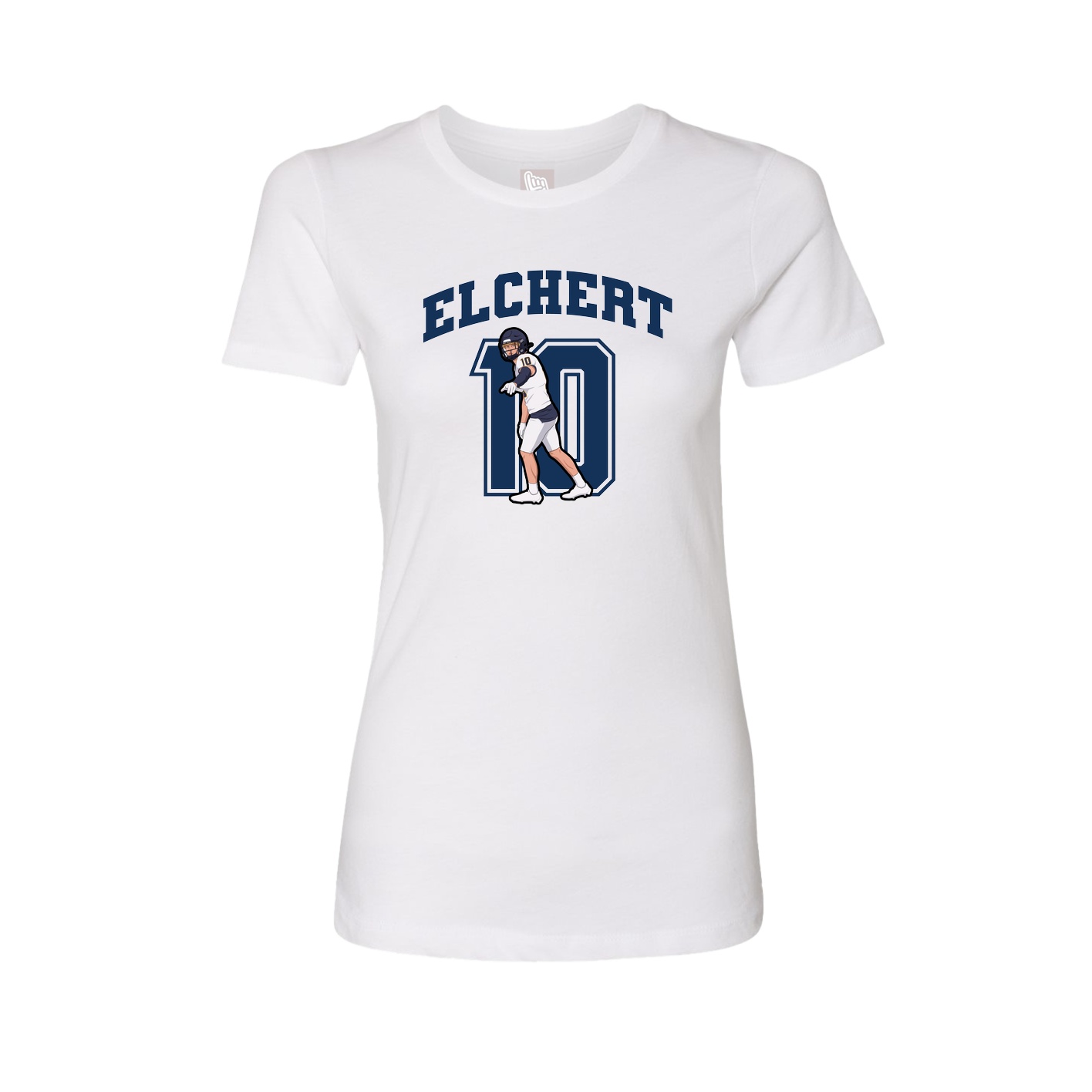 Fitted Women's Tee — Number in White