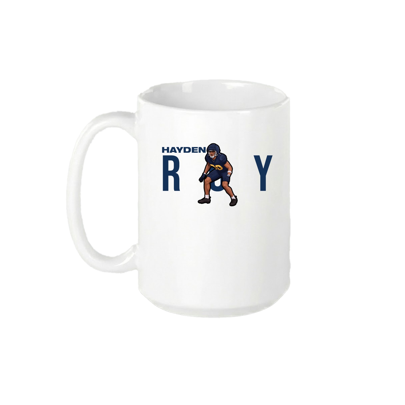 15oz Coffee Mug — Player Name in White