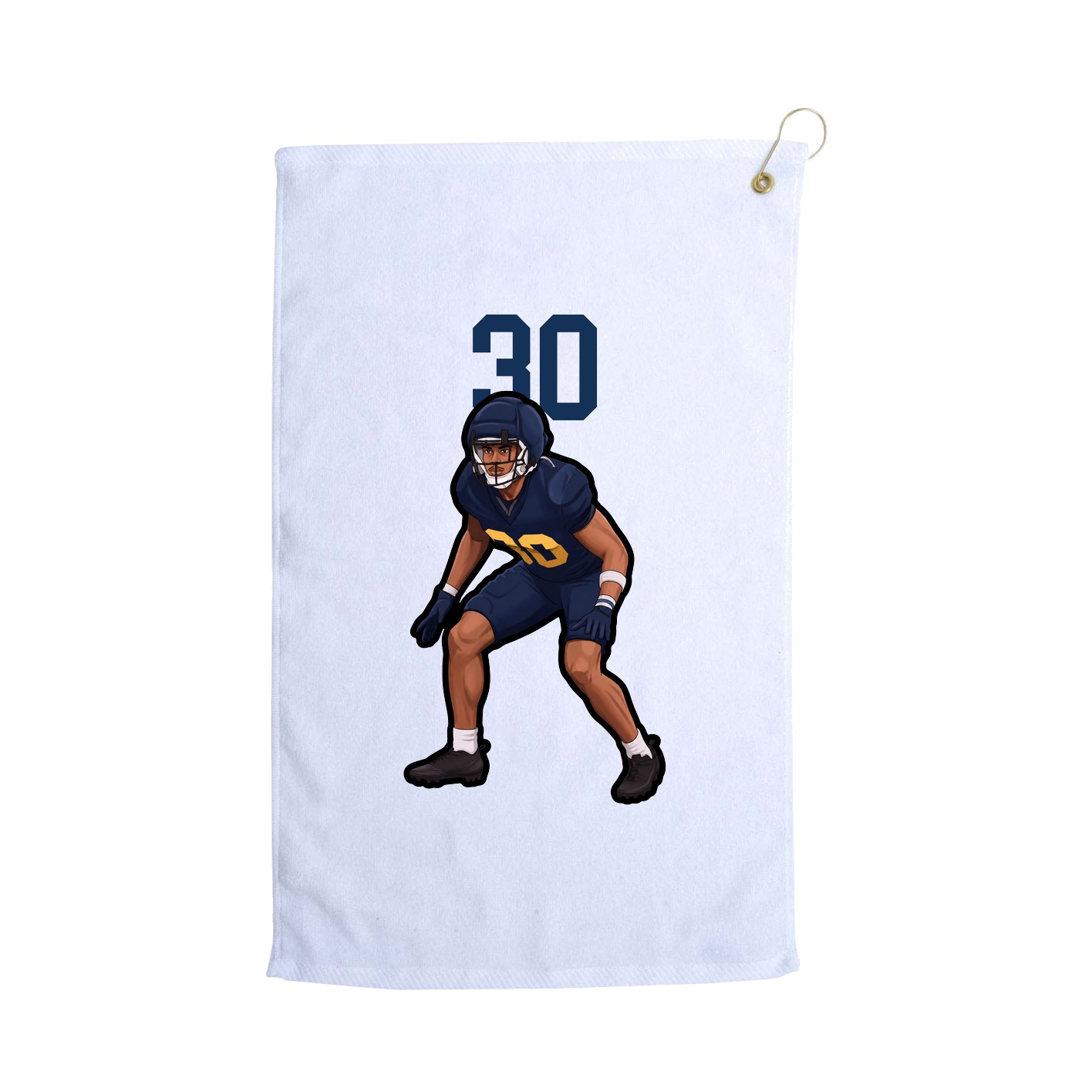 Golf Towel — Number Top in White