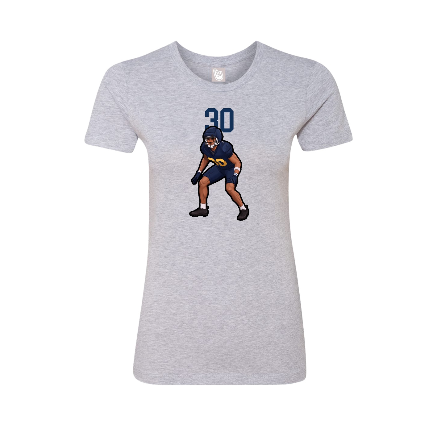 Fitted Women's Tee — Number Top in Grey