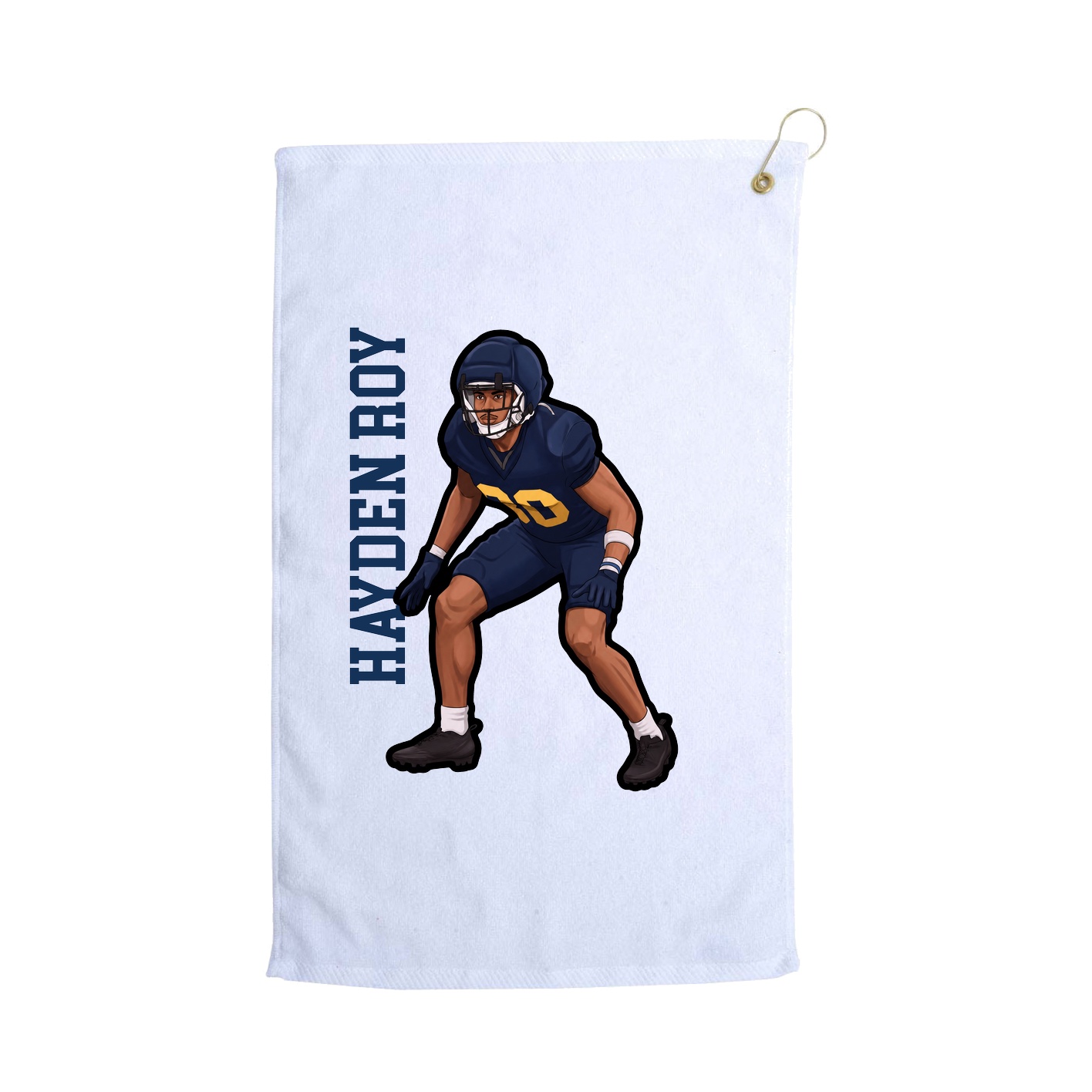 Golf Towel — Name Vertical in White