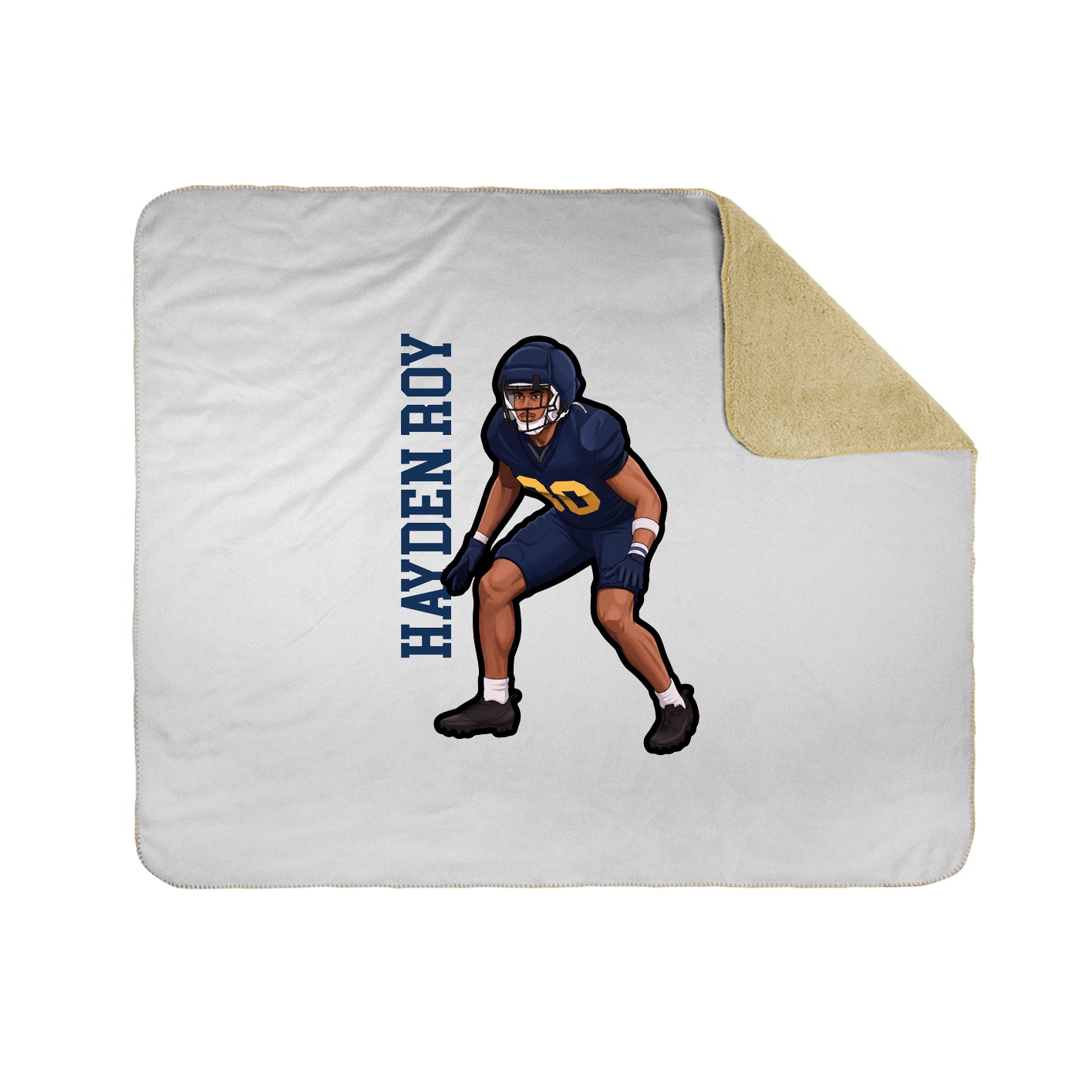 Throw Blanket — Name Vertical in White
