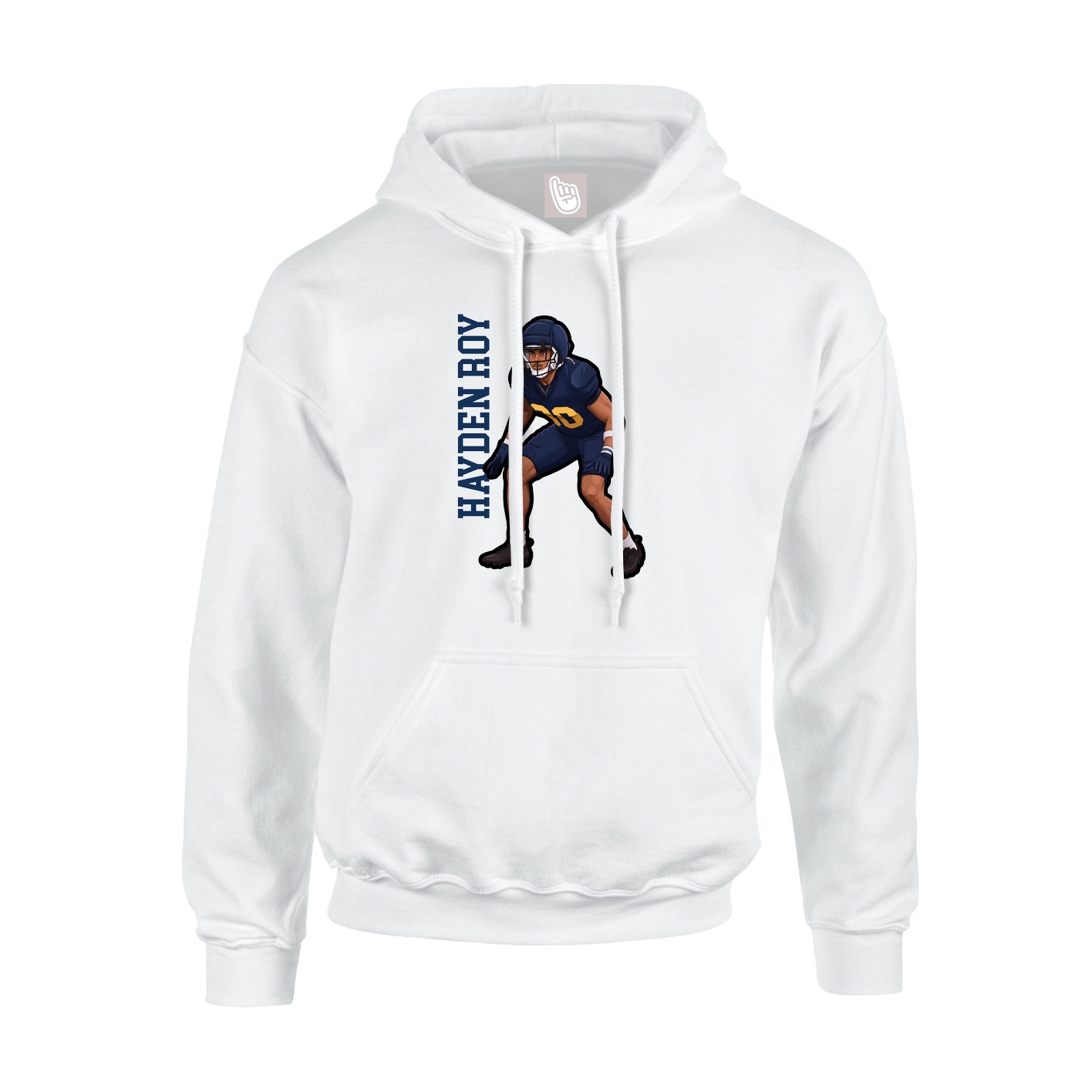 Hoodie — Name Vertical in White