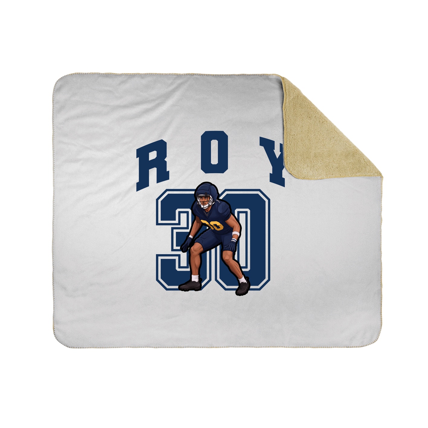 Throw Blanket — Number in White