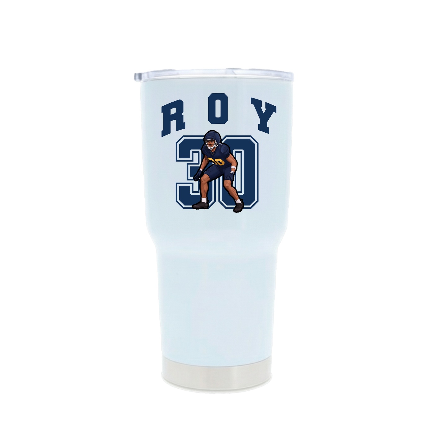 30oz Stainless Steel Tumbler — Number in White